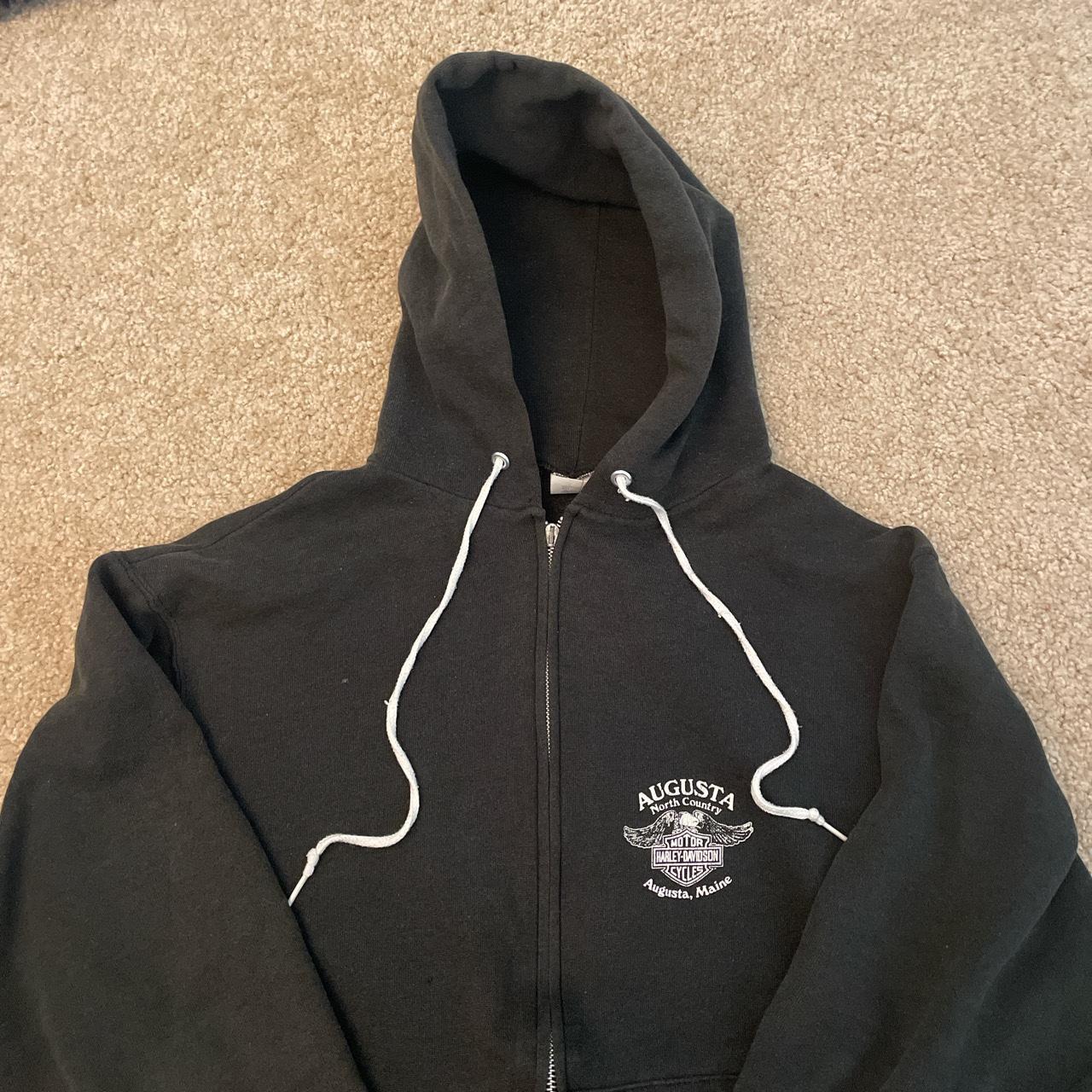 Harley Davidson Made in USA Zip up Hoodie Zipper is... Depop
