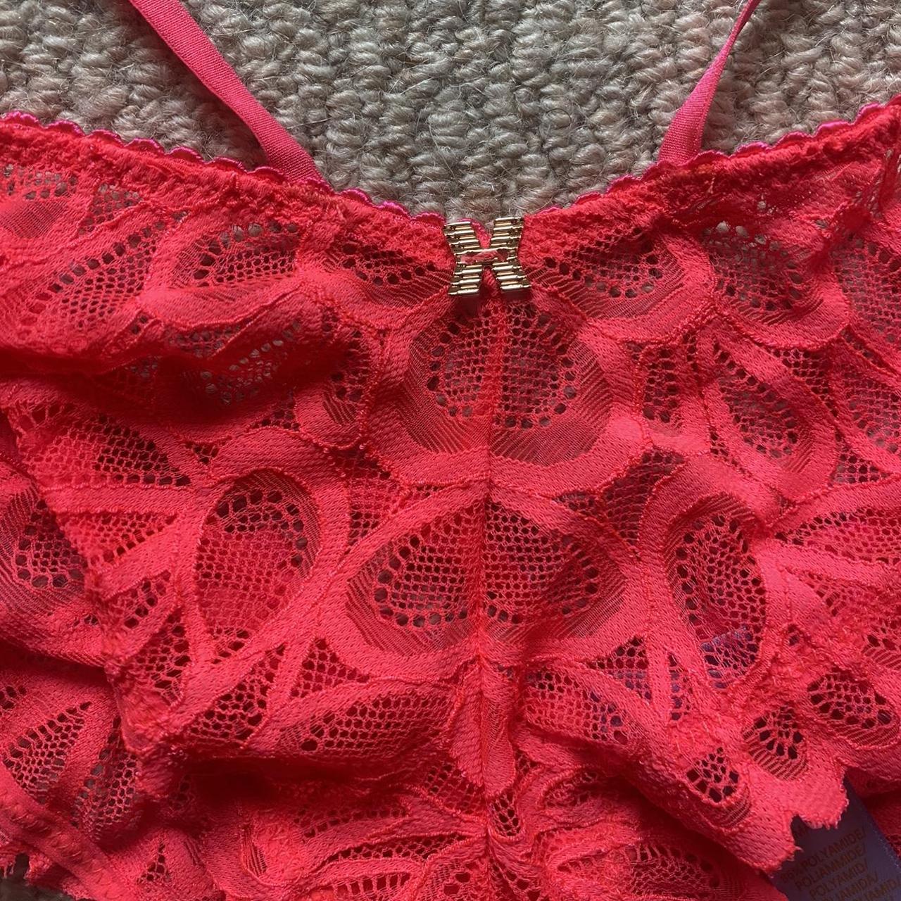 Savage X Fenty Pink Lingerie Set (Bra 32B, Panties... - Depop