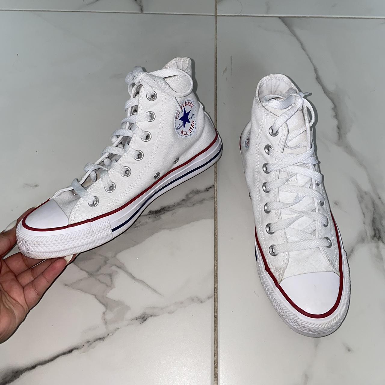 White high top converse shoes Size 4.5 Worn once Depop