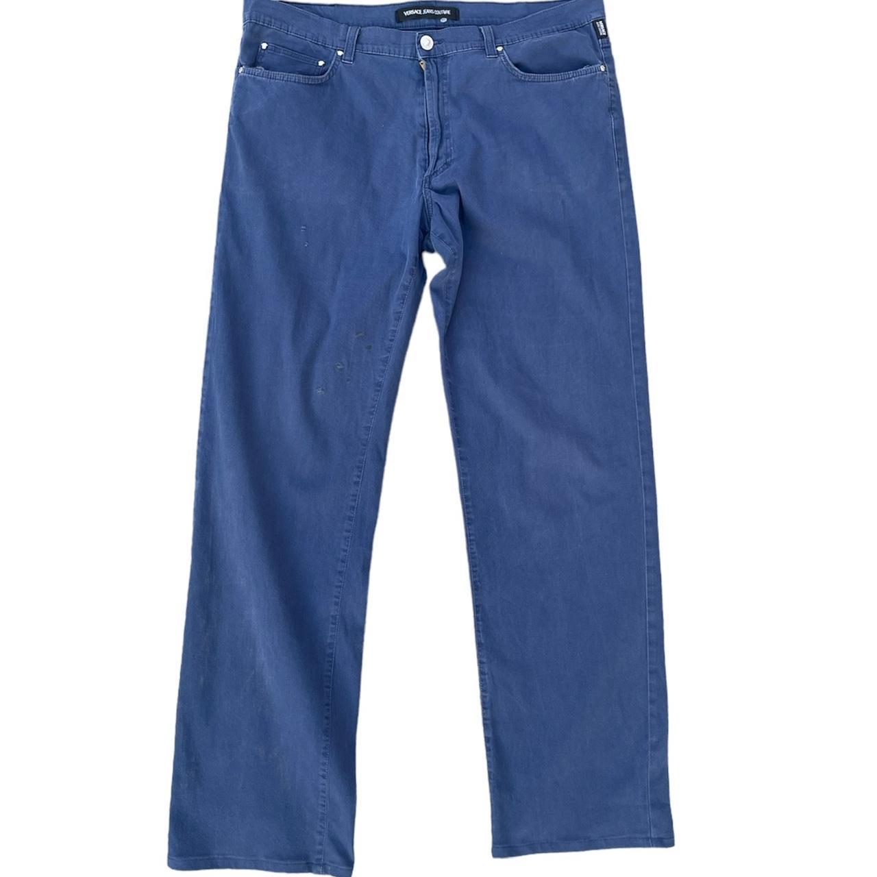 Versace Jeans Couture Men's Blue and Navy Jeans Depop