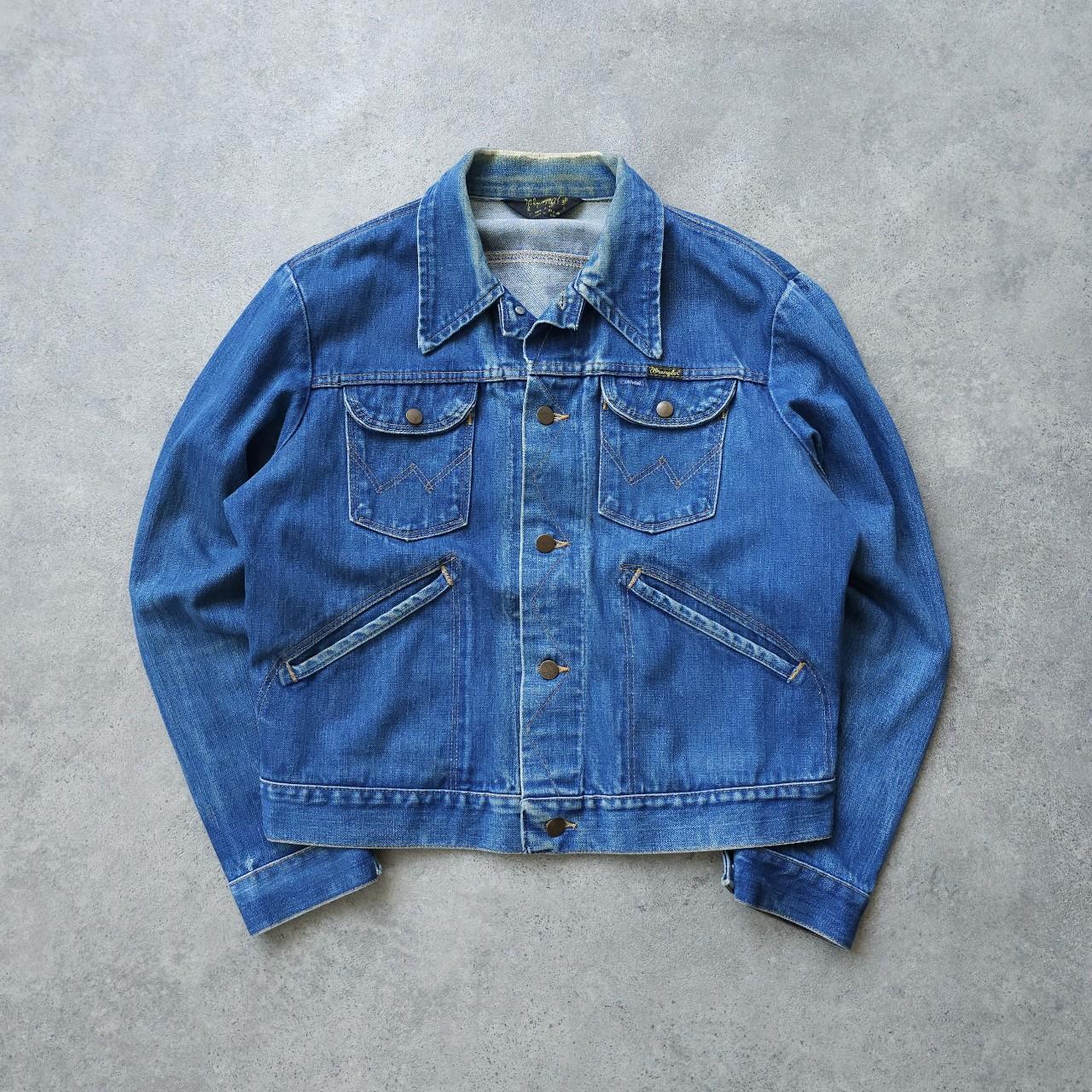 Vintage Wrangler denim jacket Mid wash blue 70s... - Depop