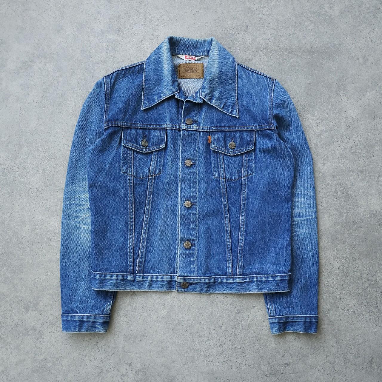 Vintage Levi's denim jacket Mid wash 70s orange tab... - Depop