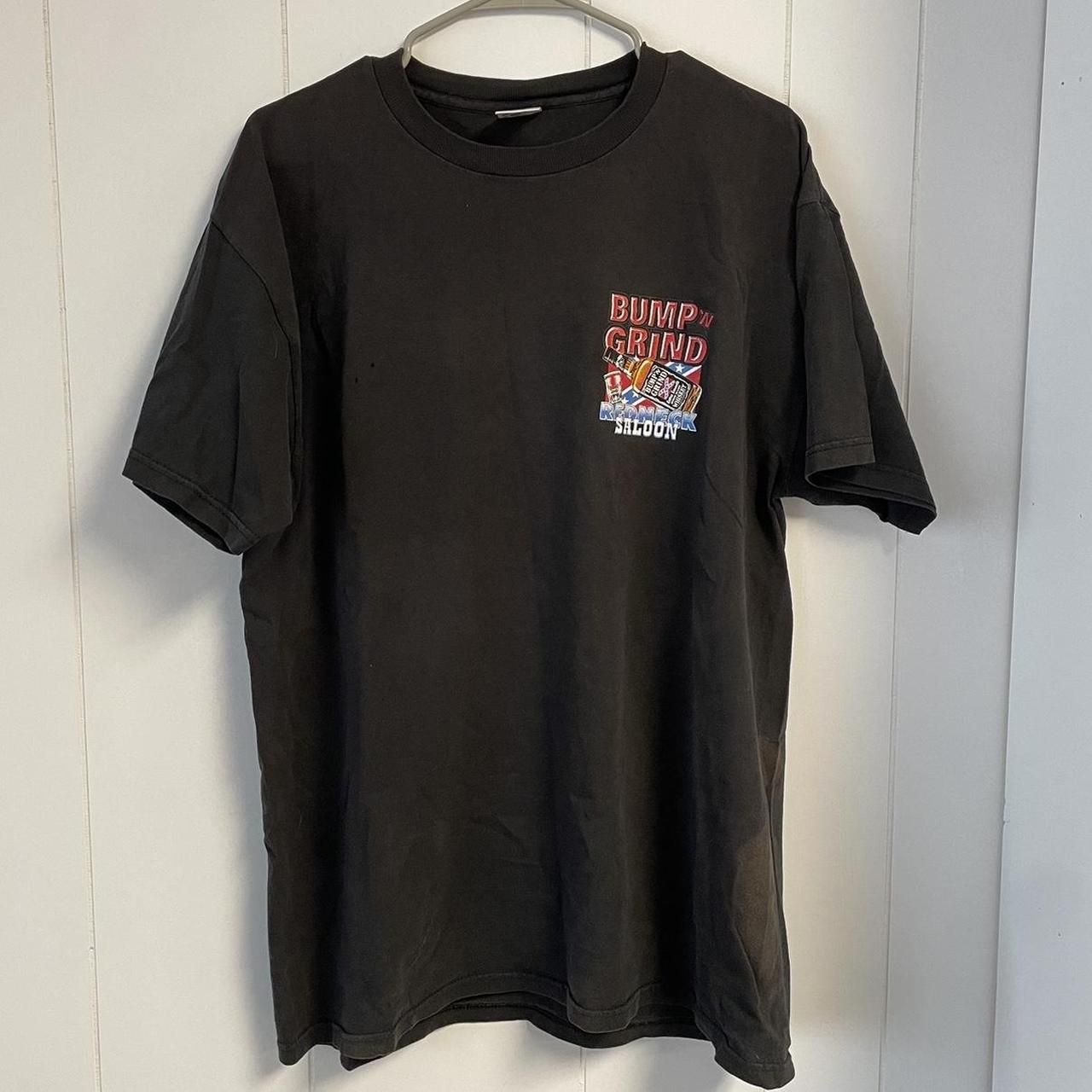 Vintage Bump n' Grind Redneck Saloon tshirt Worn, - Depop