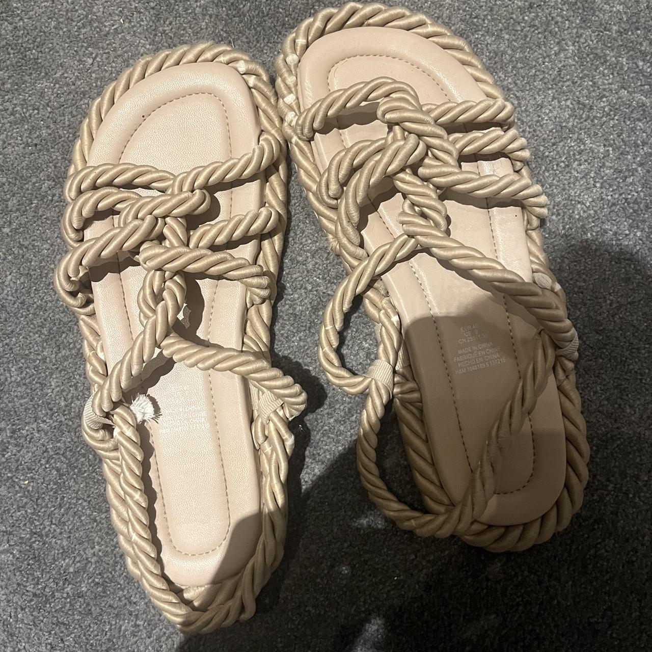 H@m rope beige sandals, Some wear and tear as seen