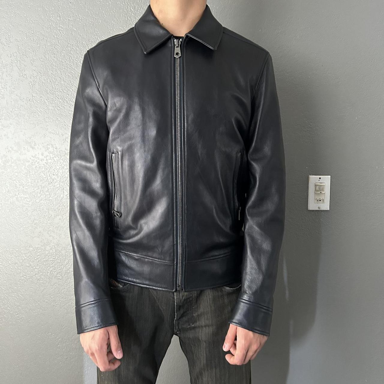 Ferragamo leather jacket fits so perfect slim days...