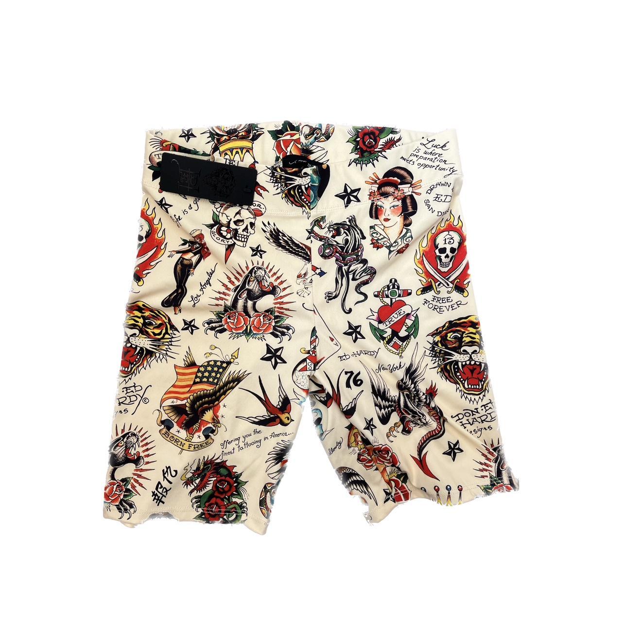 Ed Hardy tattoo biker shorts brand new with tag... - Depop