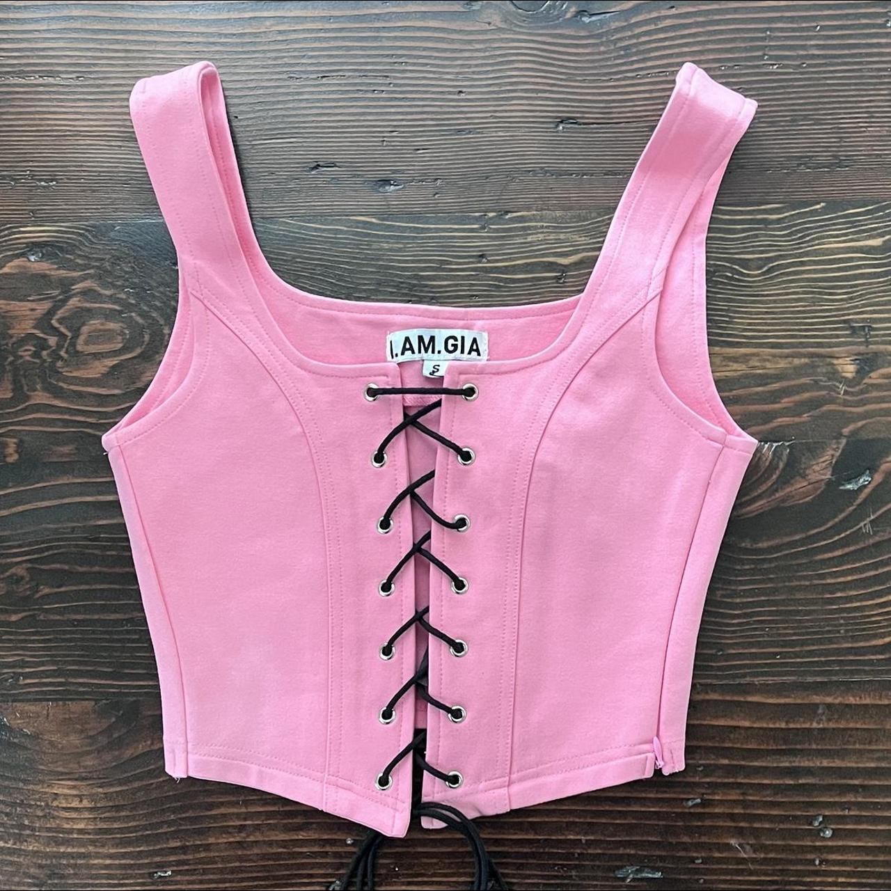 I.AM.GIA bubblegum pink corset Memphis top Women’s... Depop