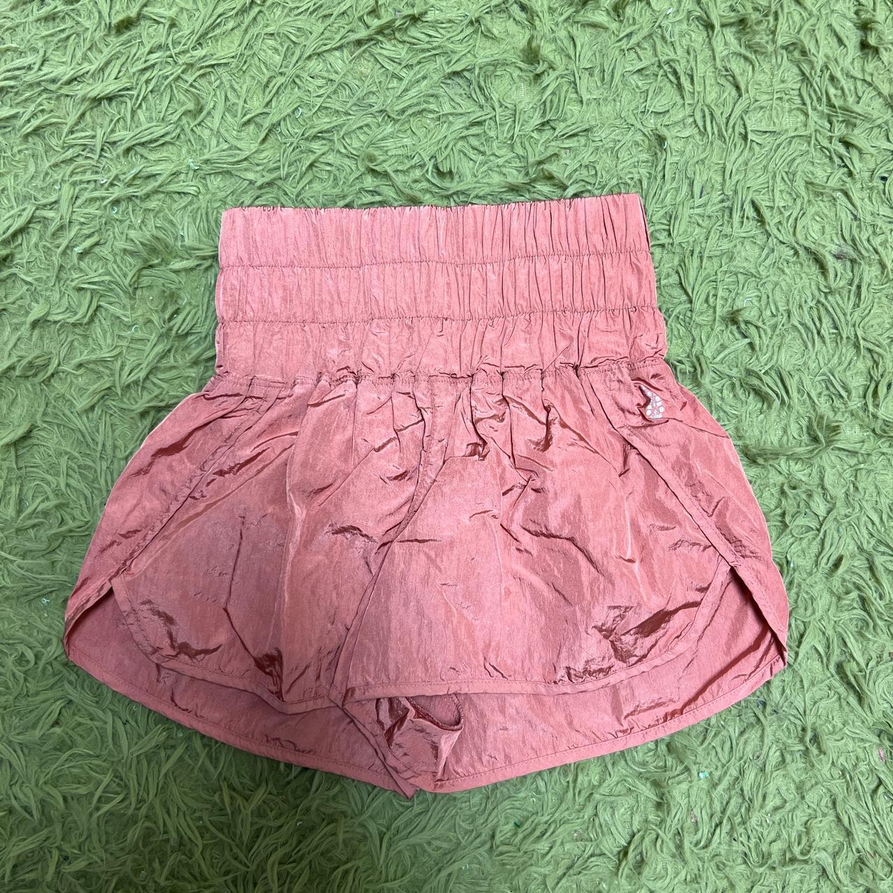 Free People Women's Red and Pink Shorts | Depop