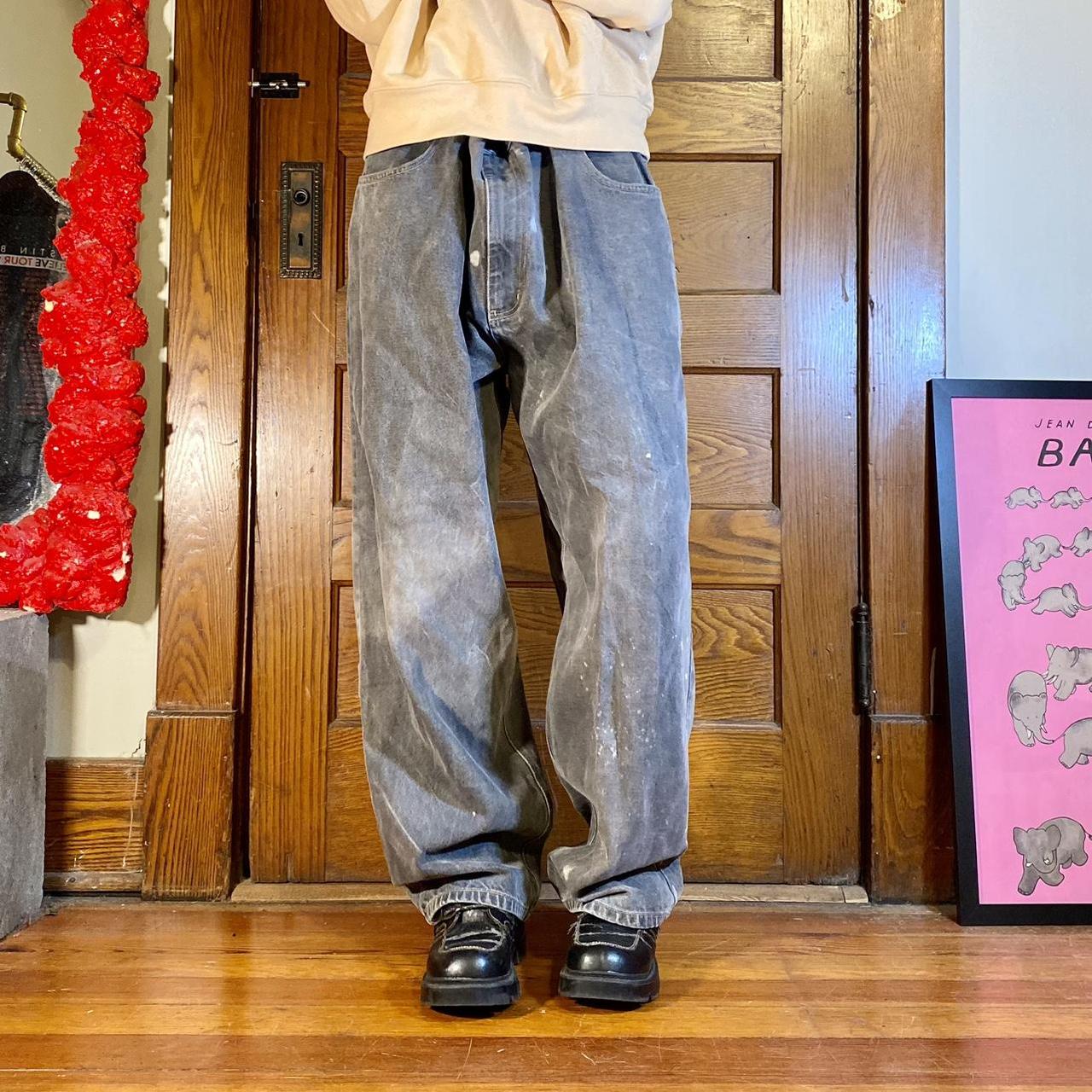 American Vintage Men's Grey Jeans Depop