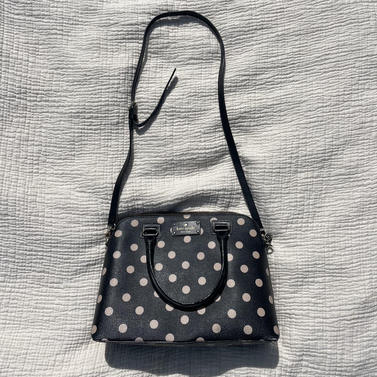 Kate Spade purse shoulder bag cream Black bow polka - Depop