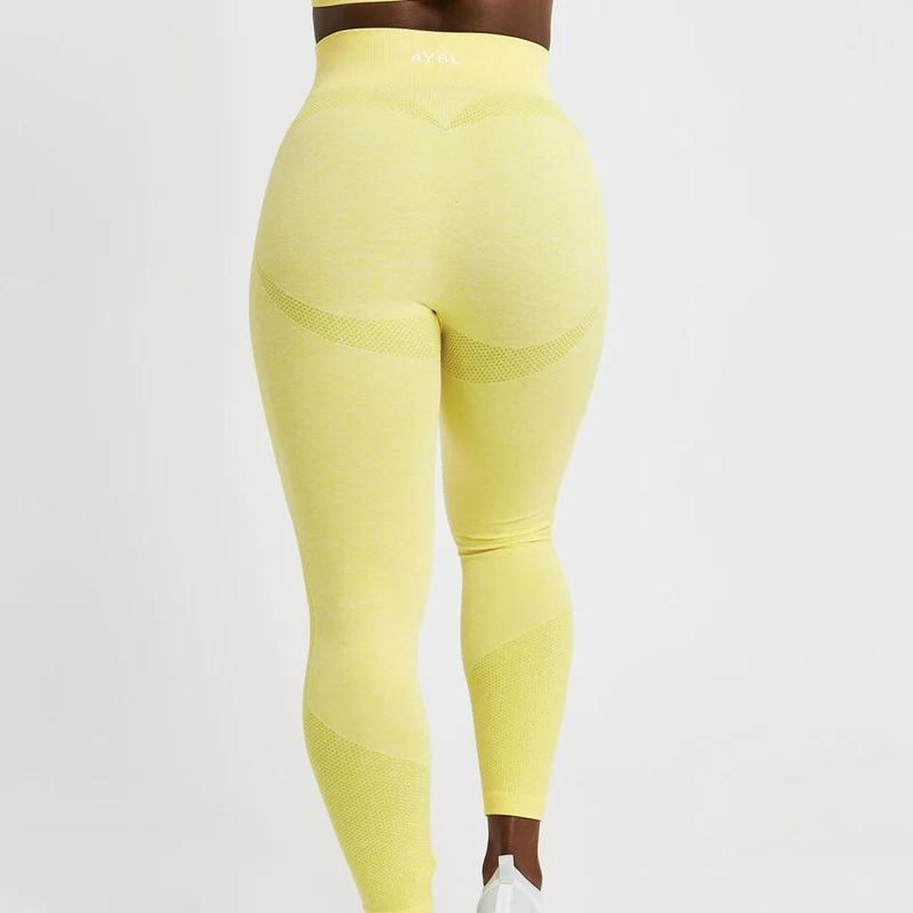 Women's Yellow Leggings Depop