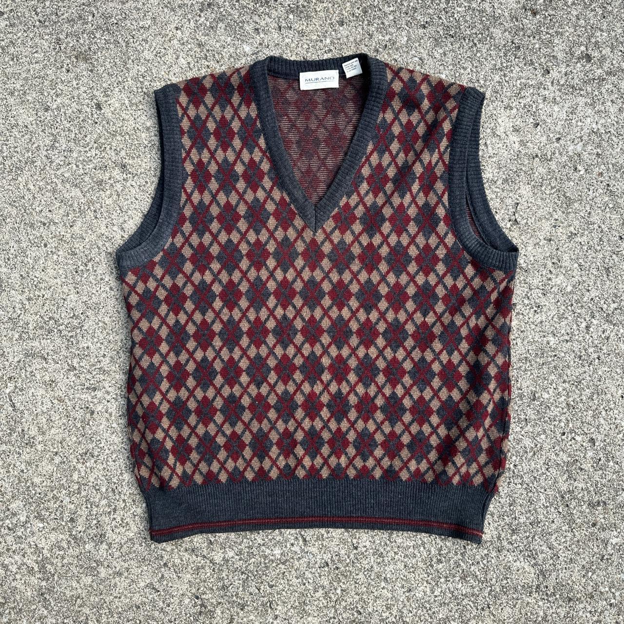 Murano Men's Tan and Red Jumper | Depop