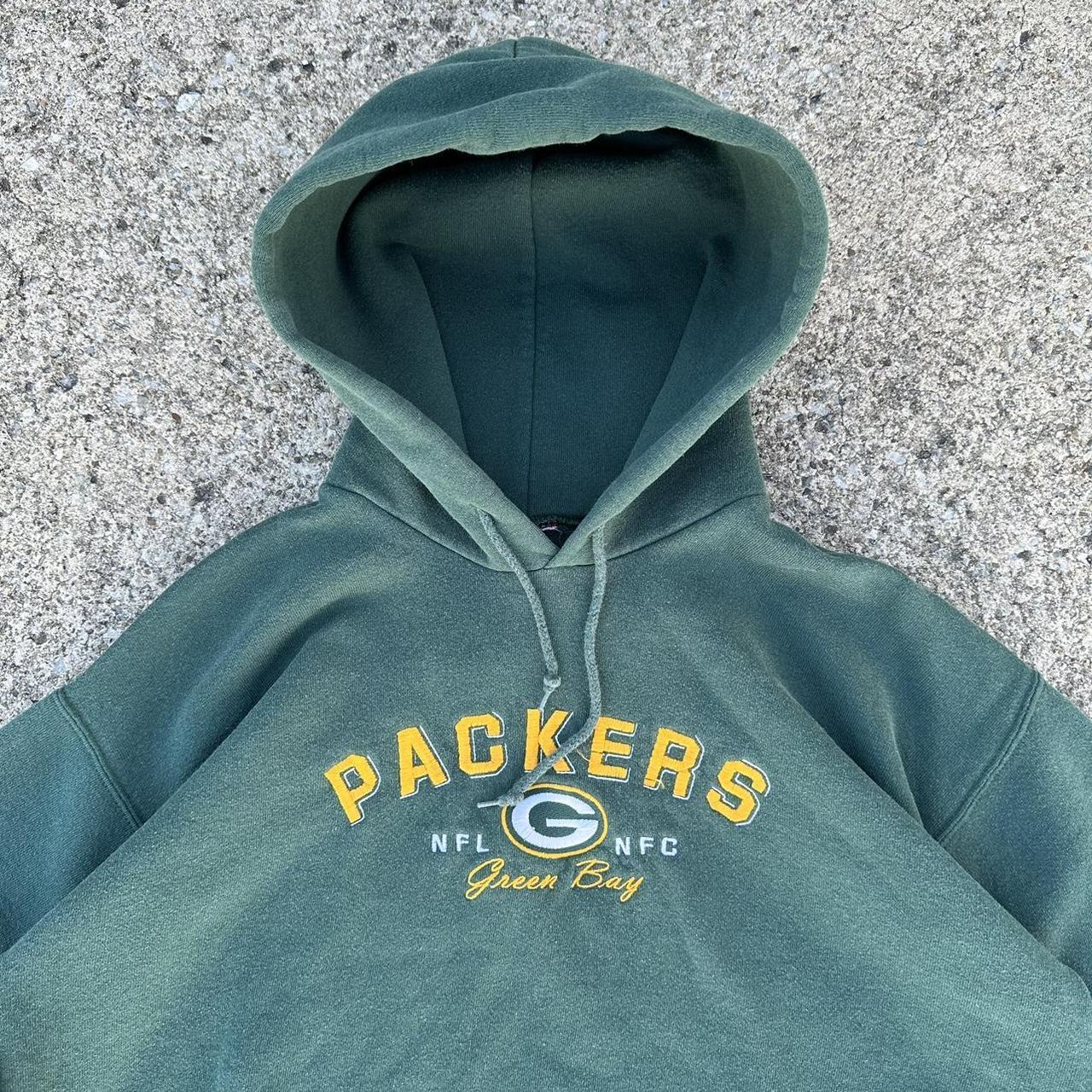 Nutmeg Green Bay Packers Hoodie Embroidered Logo - Depop