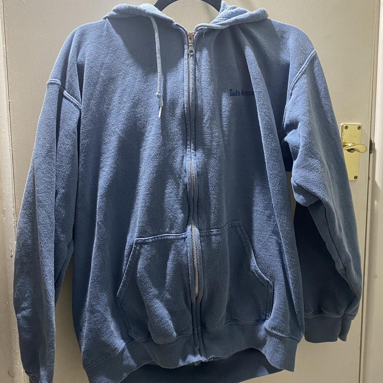 Blue iets frans zip up hoodie So so nice but have... - Depop