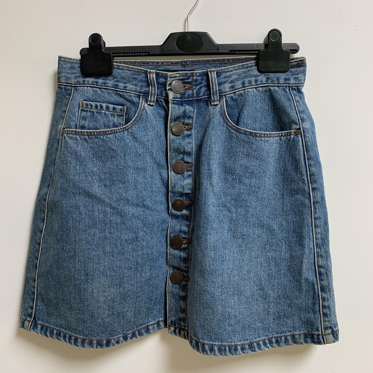 Denim button up skirt from Glassons size 10 - Depop