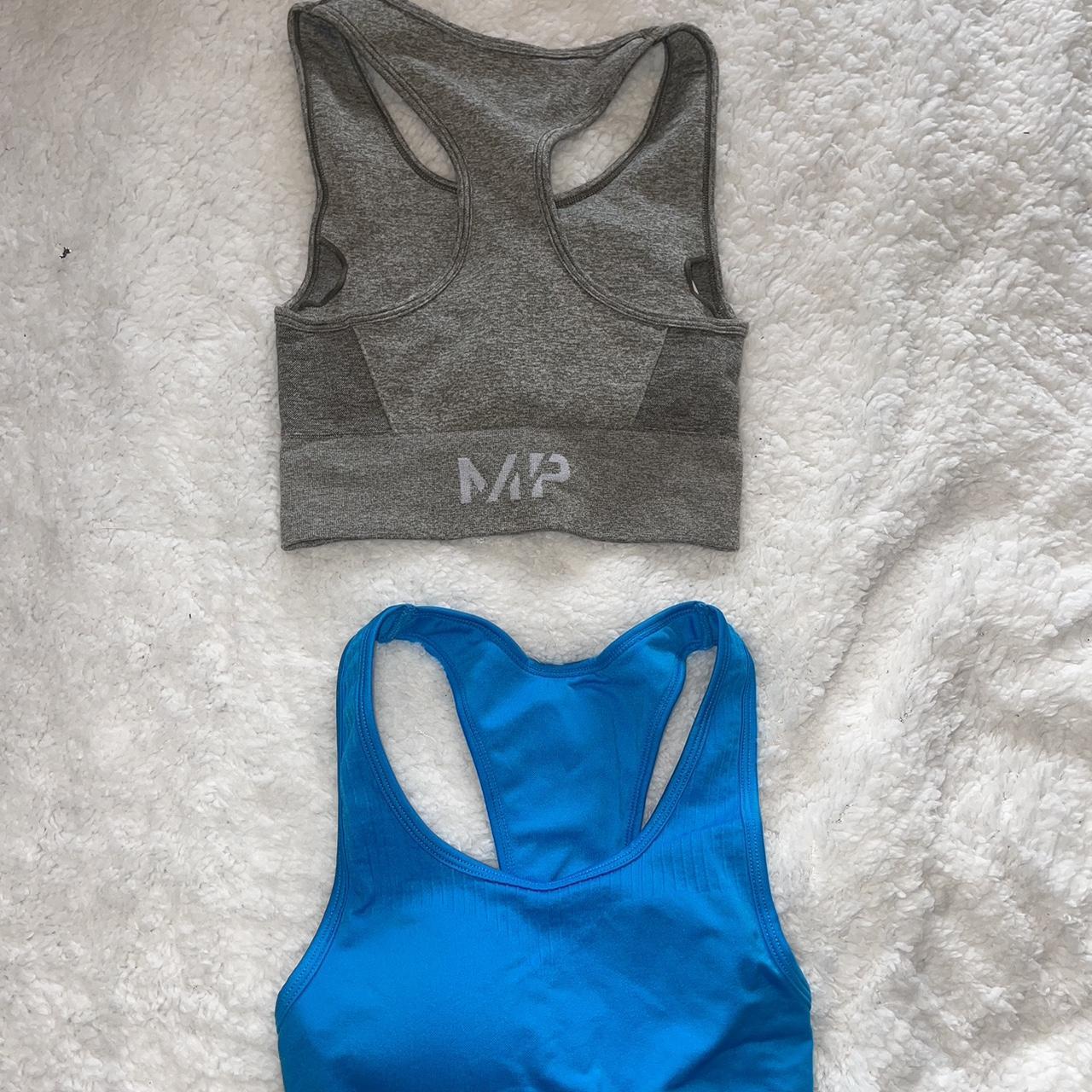 2x My protein racer back gym sports bra crop tops... - Depop