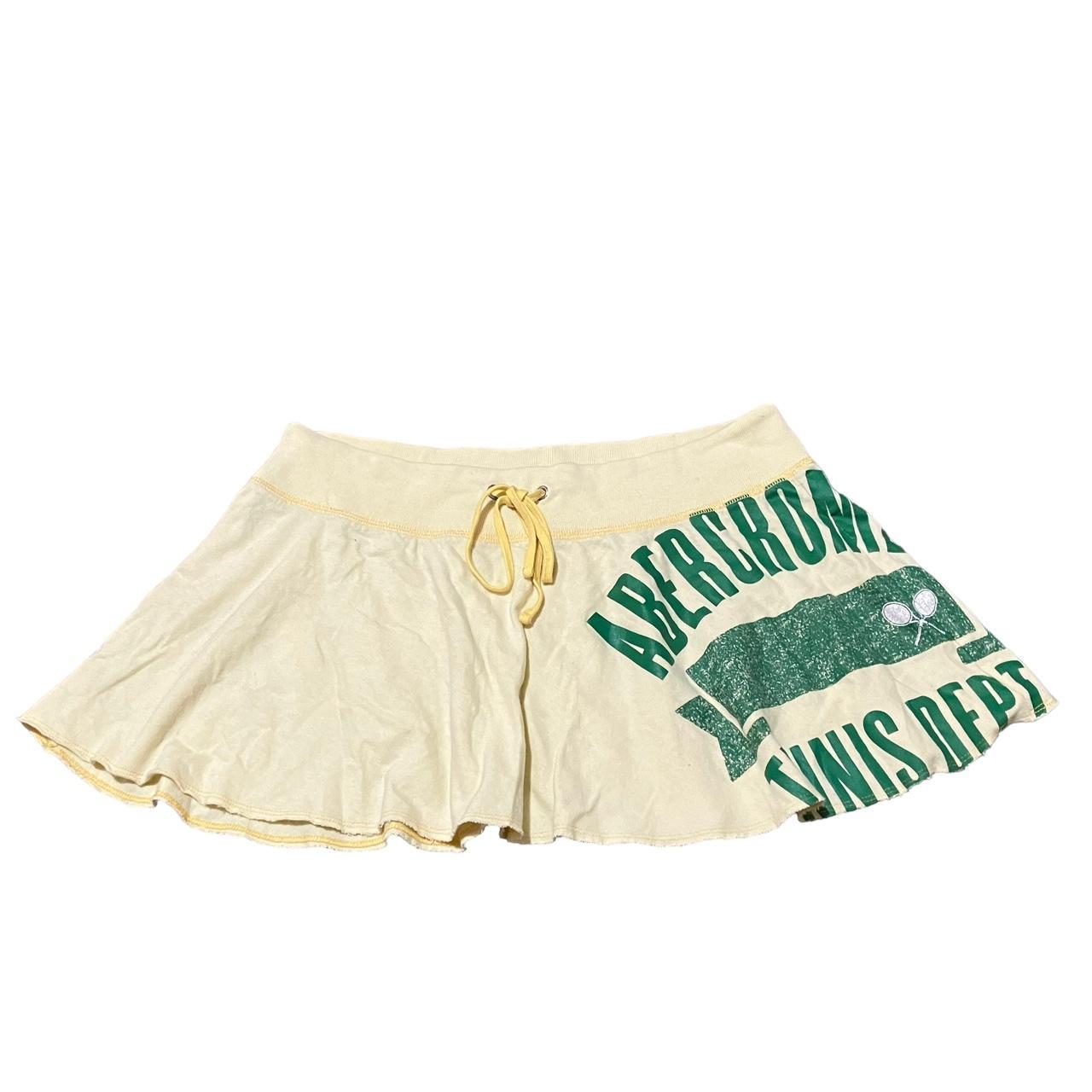 Y2K ABERCROMBIE MINI TENNIS SKIRT Pale yellow and... Depop