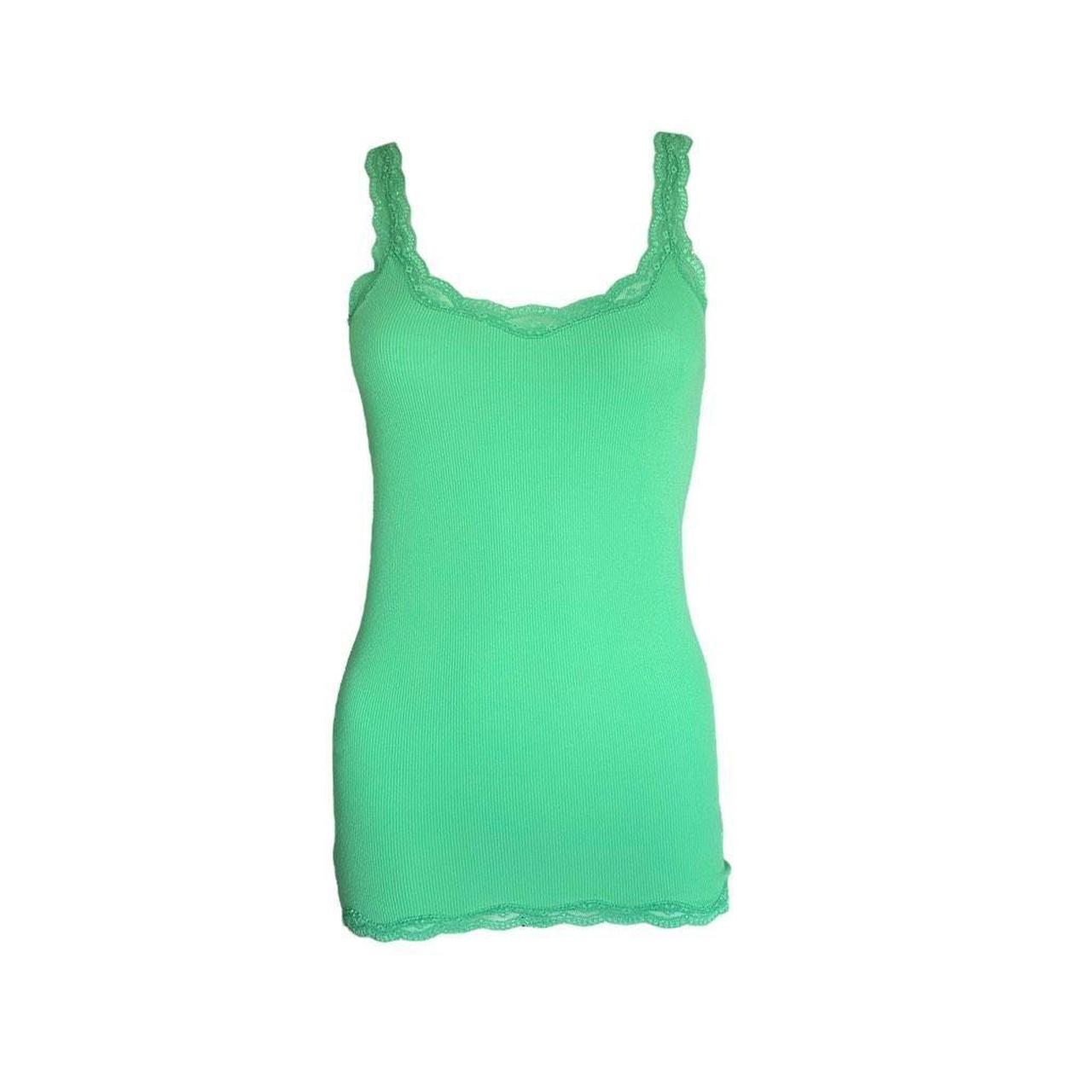 Heritage Print Lace Trim Cami Top Green, Vests, Camisoles And Sleeveless  Tops