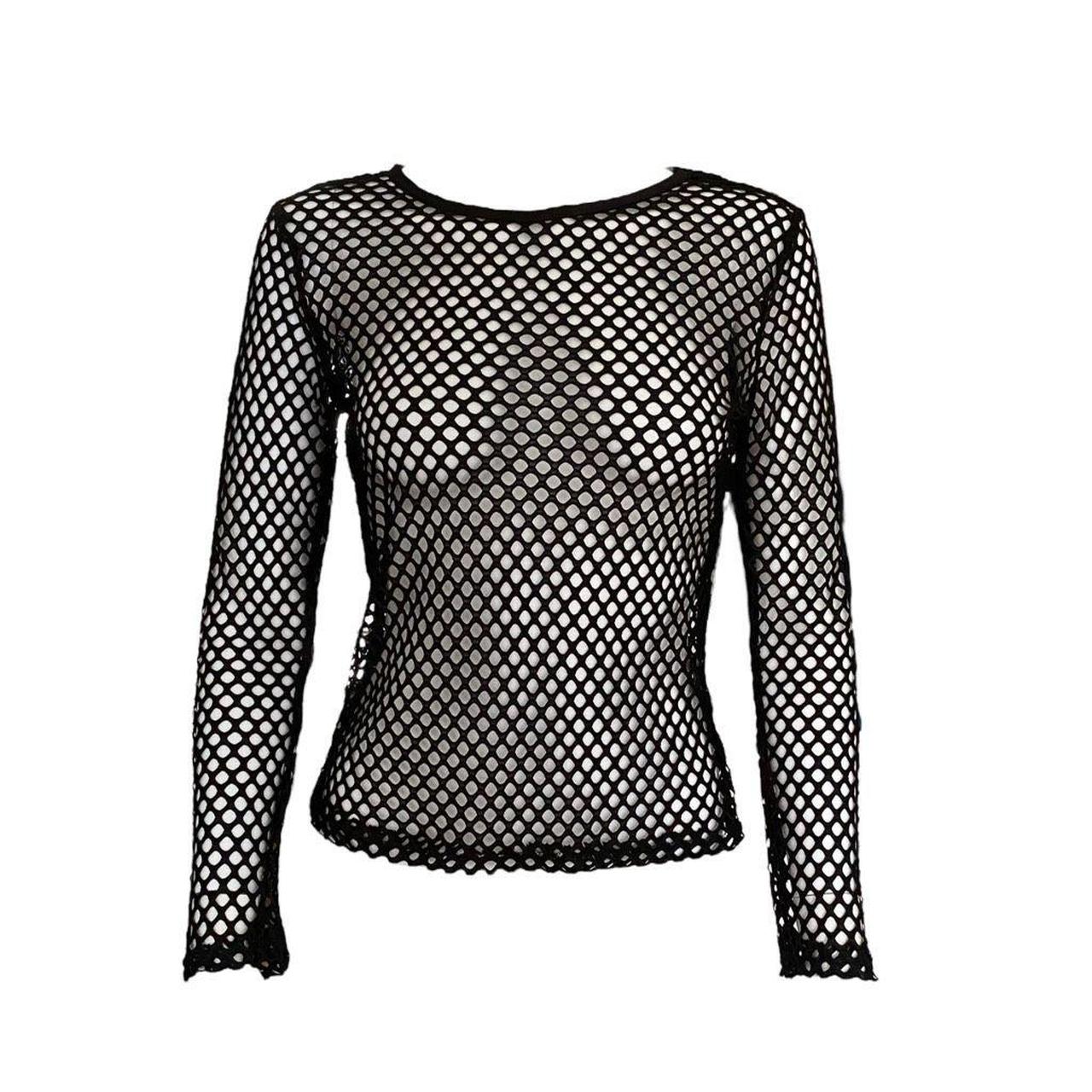 goth fitted fishnet top FEATURES: essential punk... - Depop