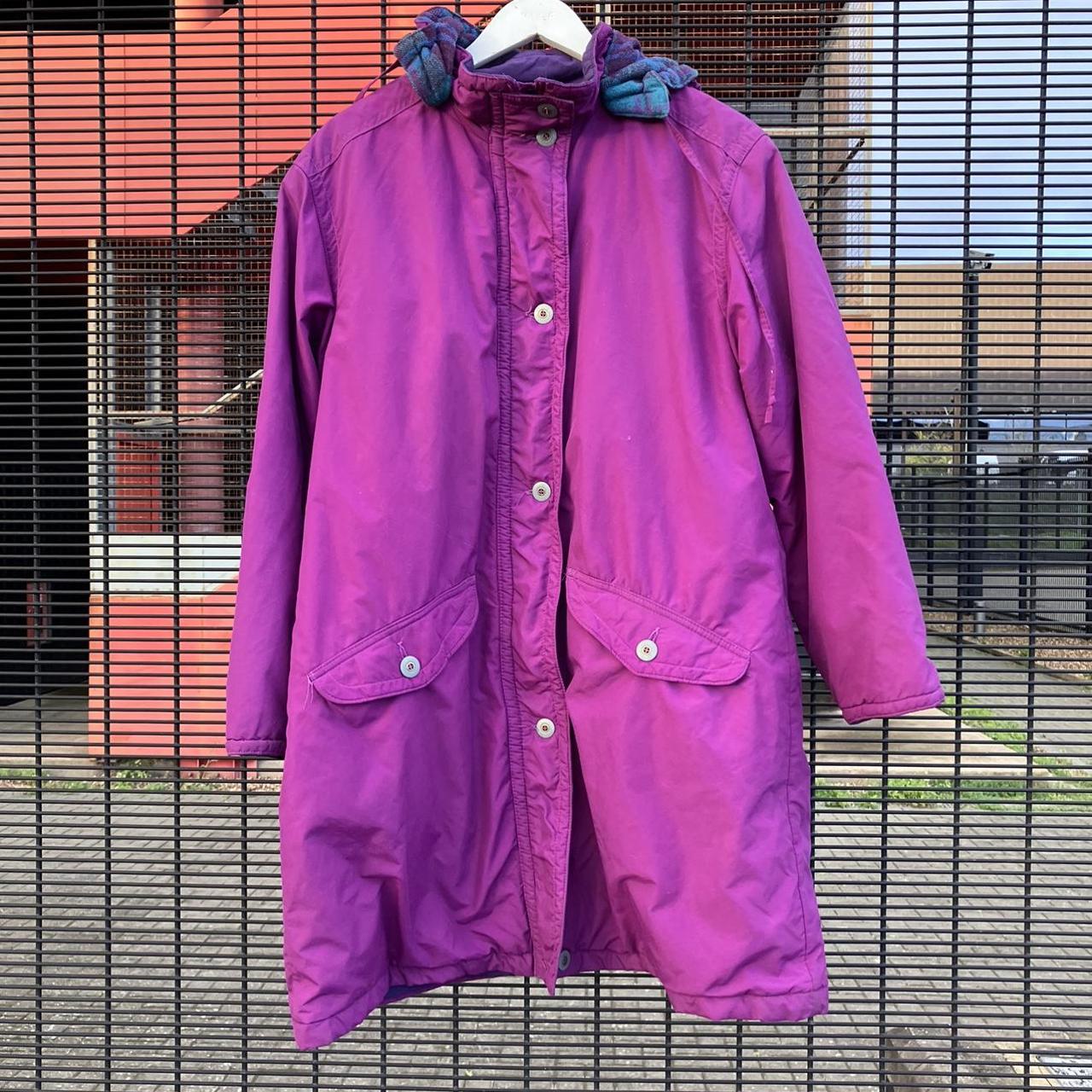 Women's Pink and Blue Coat Depop