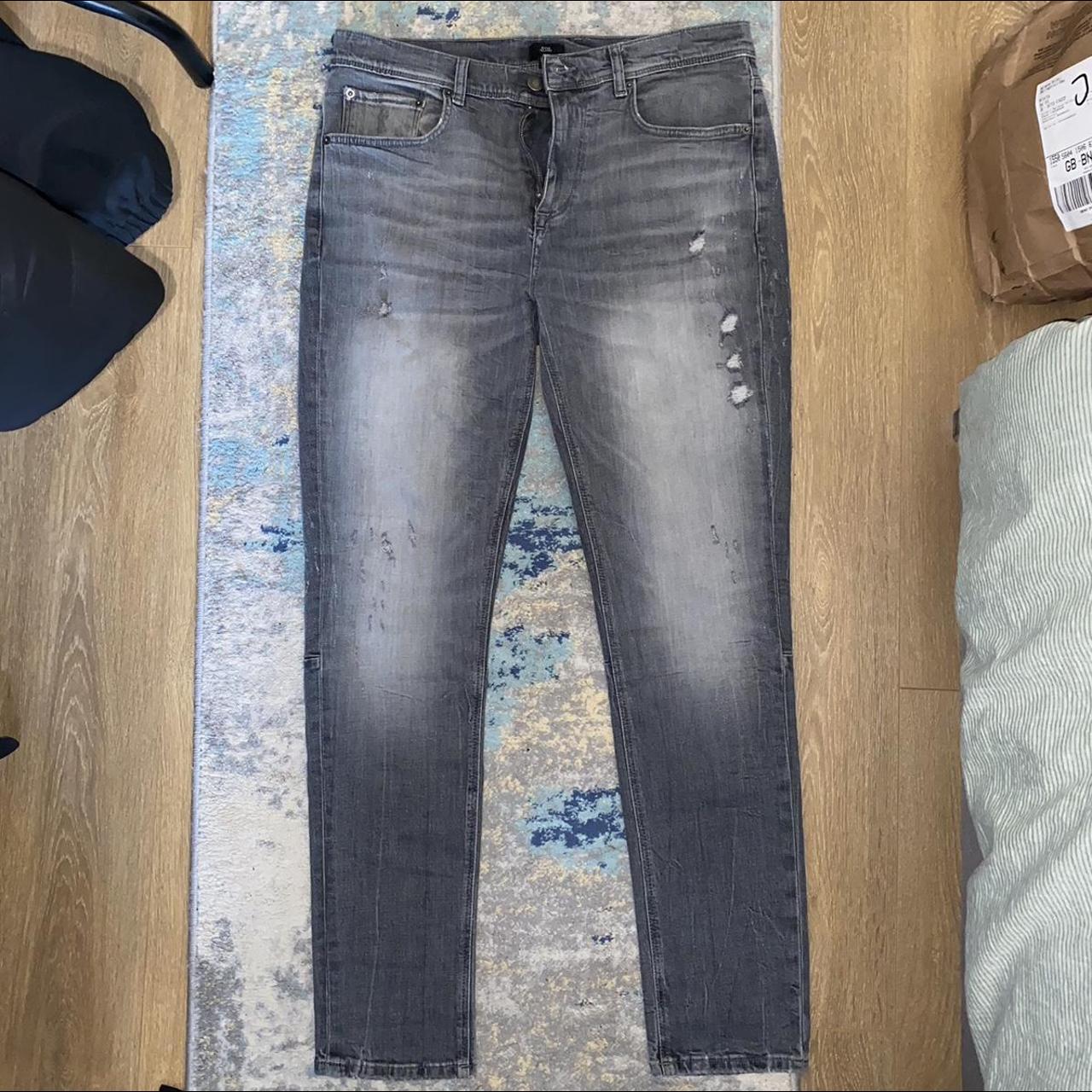 River island grey slim ripped jeans 10/10... Depop