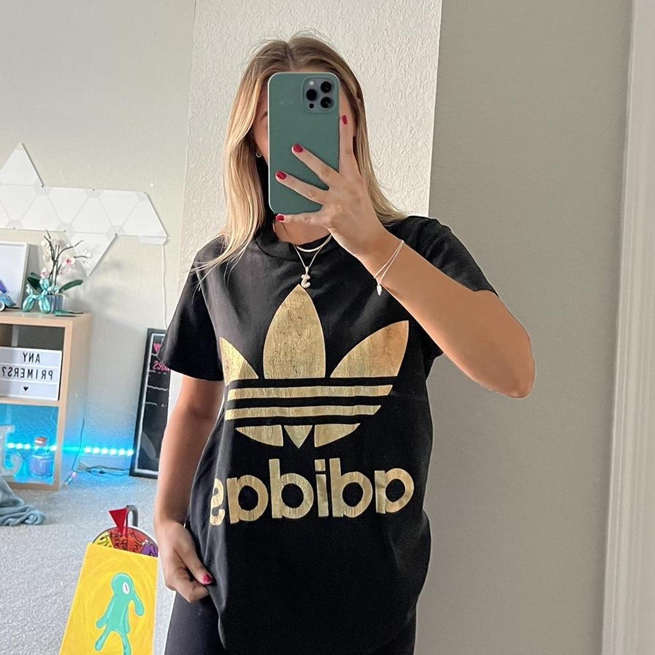 Adidas Originals Gold Logo Graphic T Shirt Size. Depop