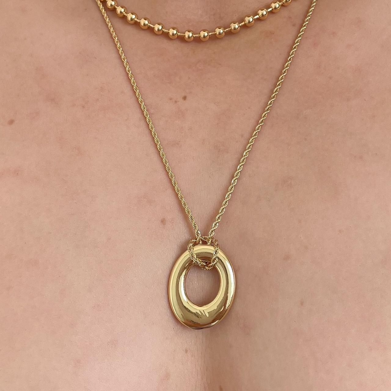 Gold necklace rope chain necklace y2k necklace 24k... Depop