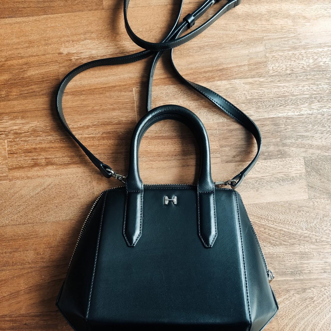 Halston Heritage black leather crossbody bag Very. Depop