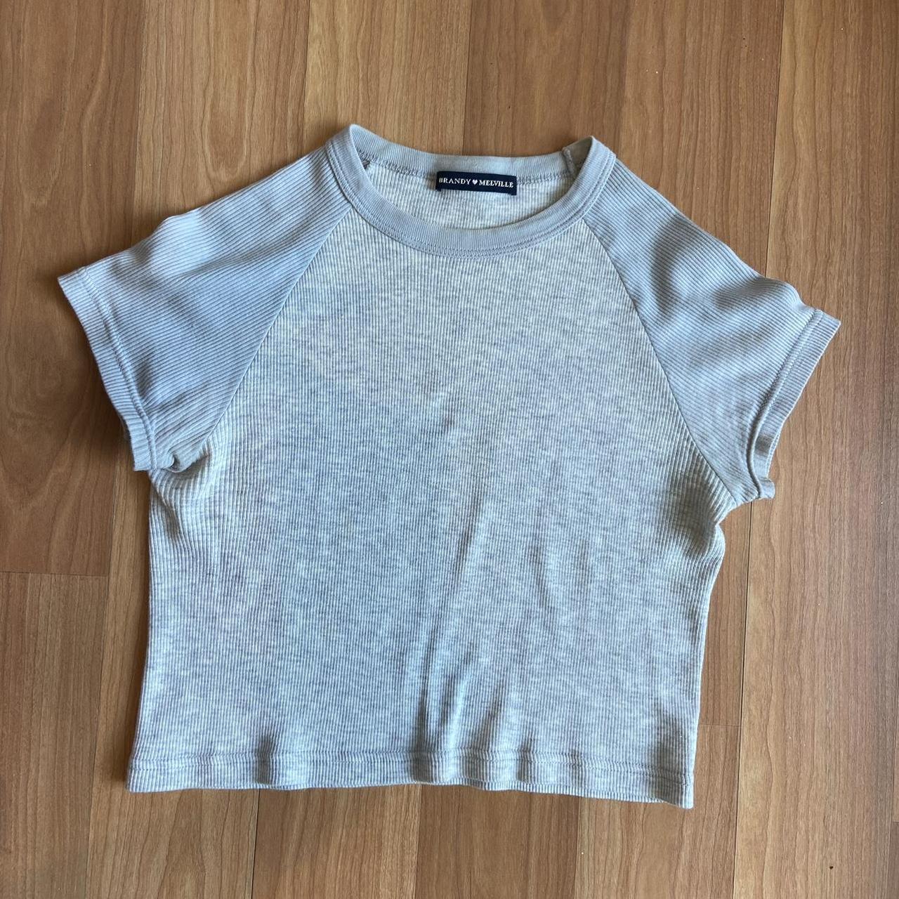 Cute brandy Melville blue and grey baseball tee Depop