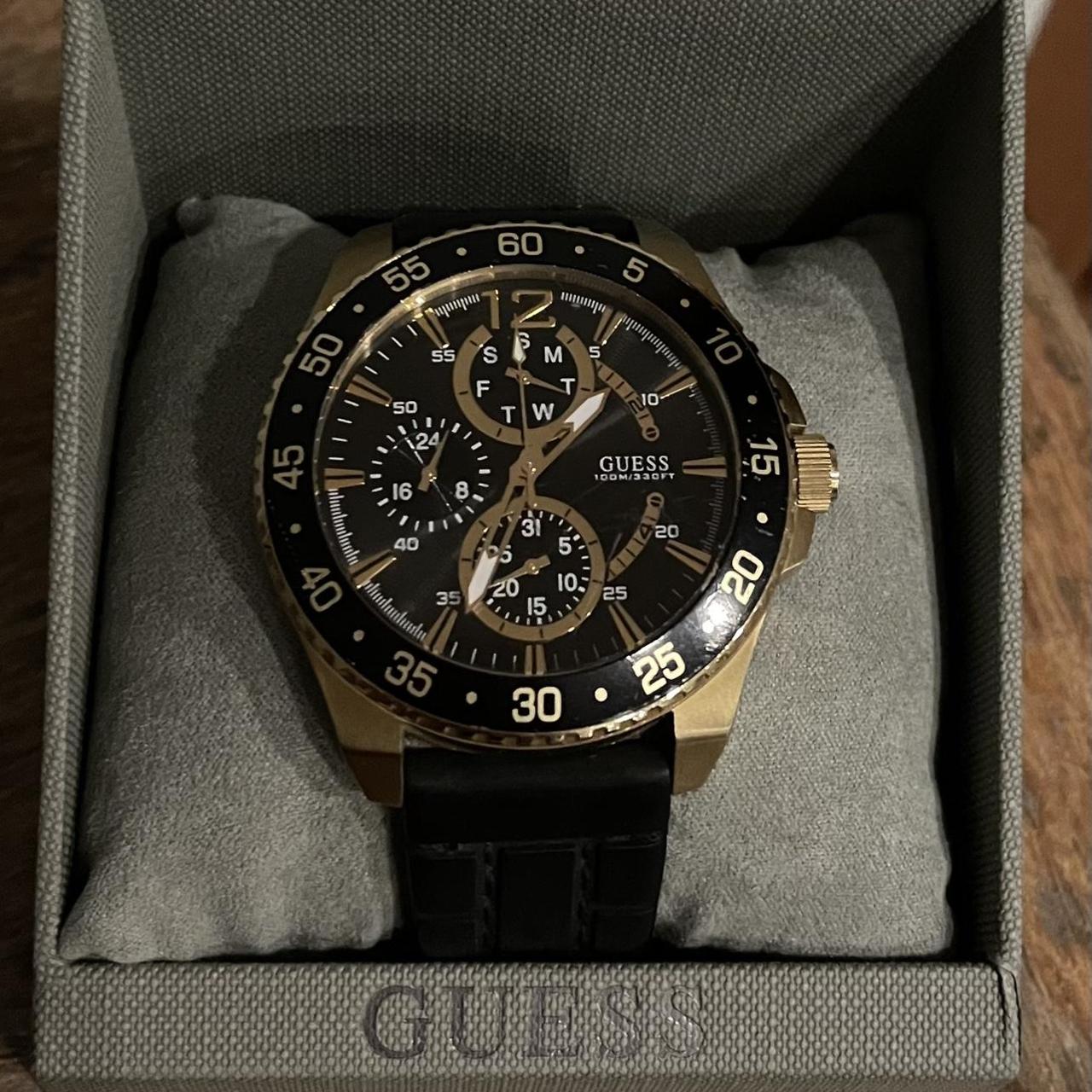 guess black and gold sneakers