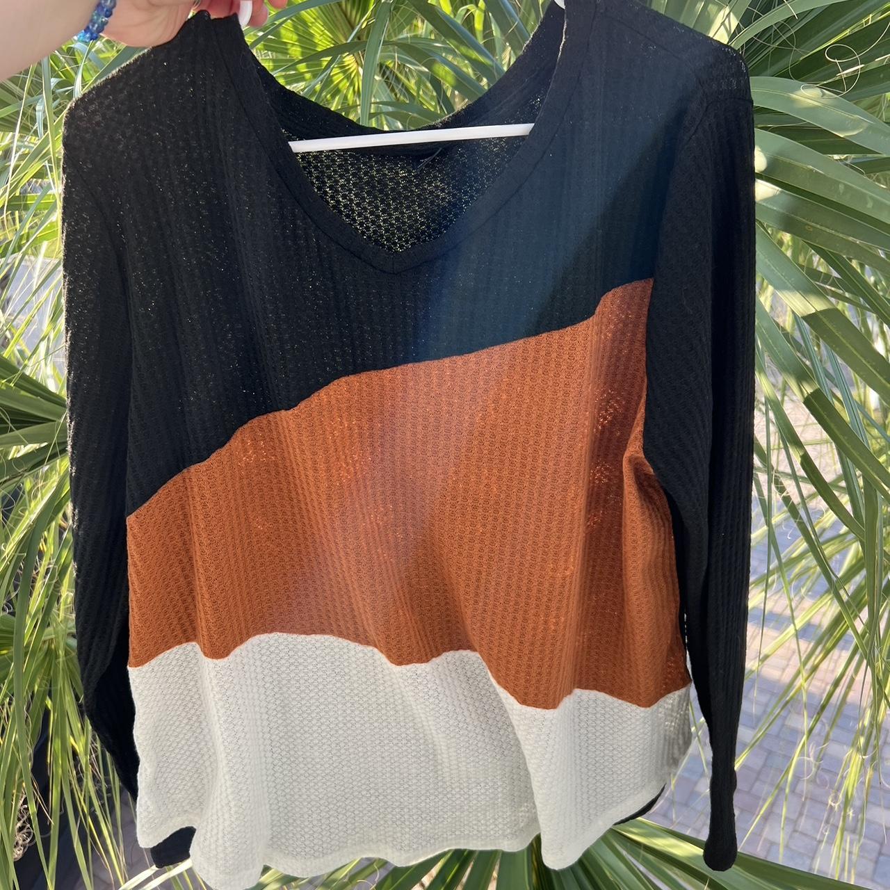 Shein sweater black/tan/white Condition : brand new... - Depop
