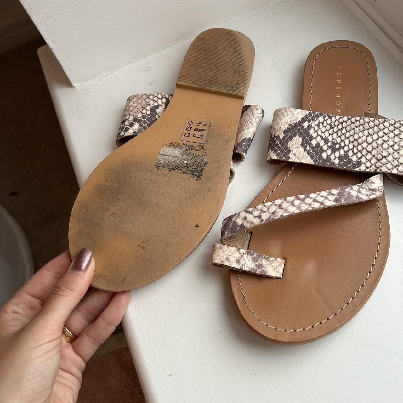 100 real leather Topshop snakeskin flat toe loop Depop