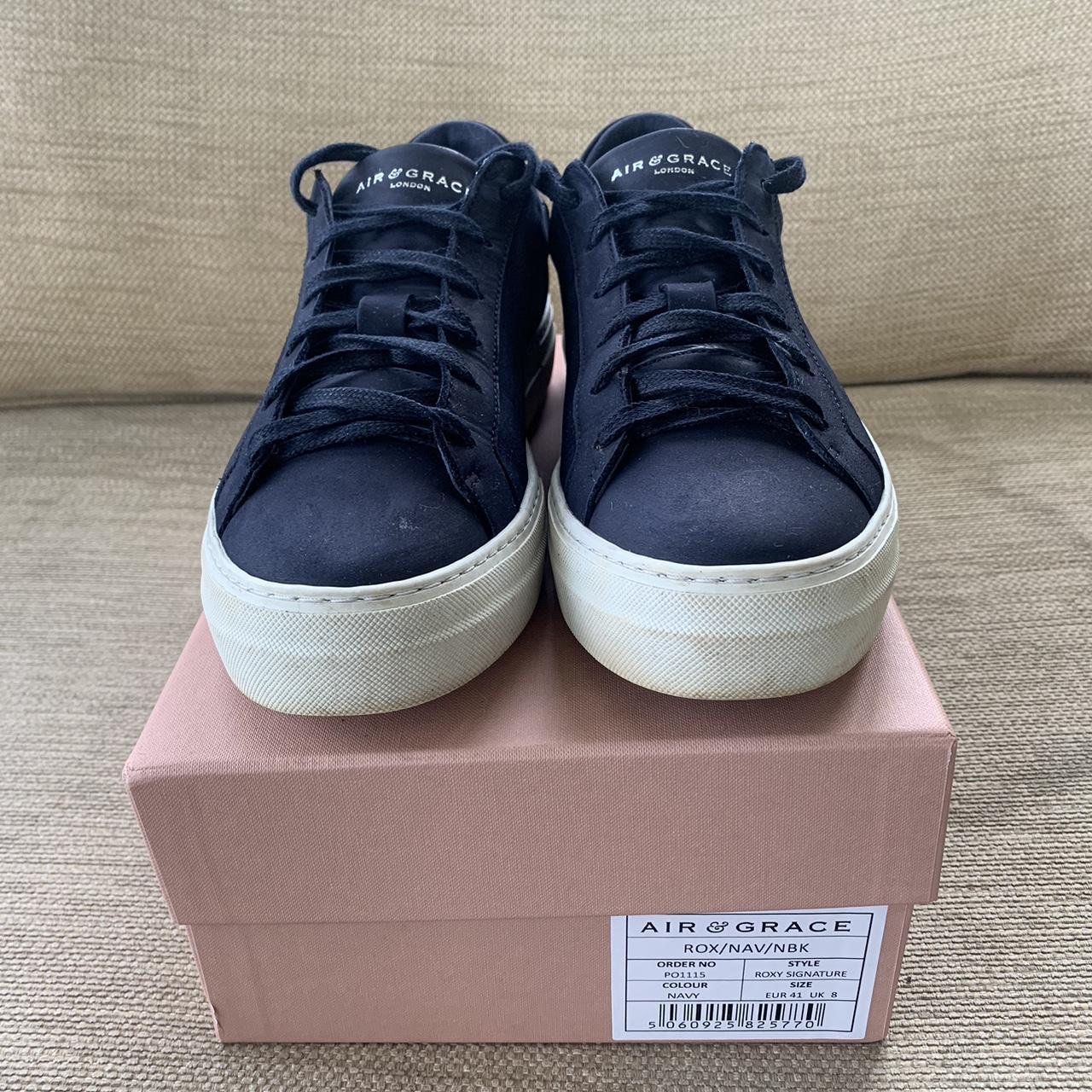 AIR & GRACE Roxy Signature Navy Nubuck Trainers. ... - Depop