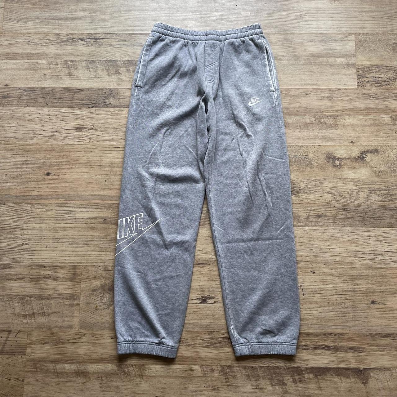 Vintage Baggy Fit Nike Club Joggers in Grey Size... - Depop