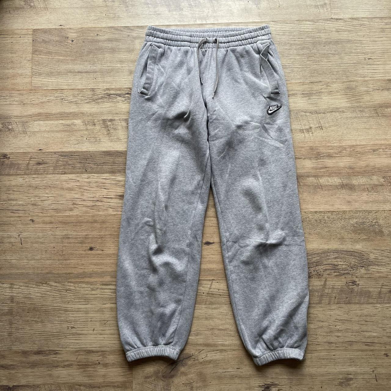 Vintage Baggy Fit Nike Club Joggers in Grey Size... - Depop