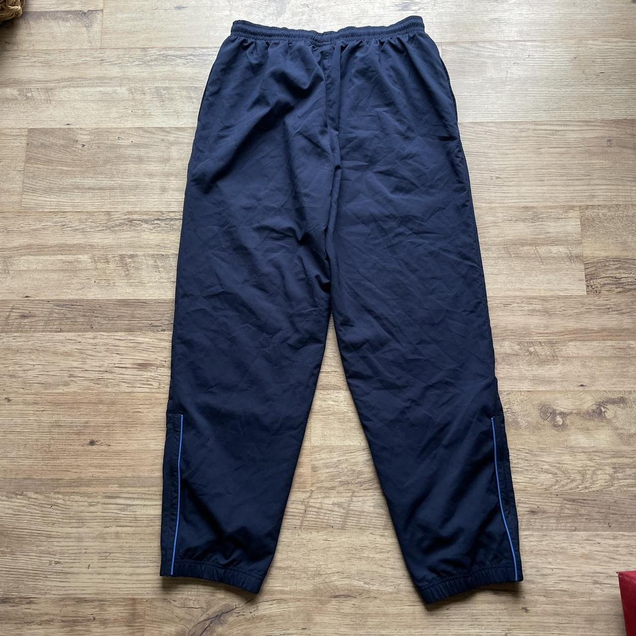 Vintage Nike Shell Baggy Track Bottoms in Navy Size - Depop