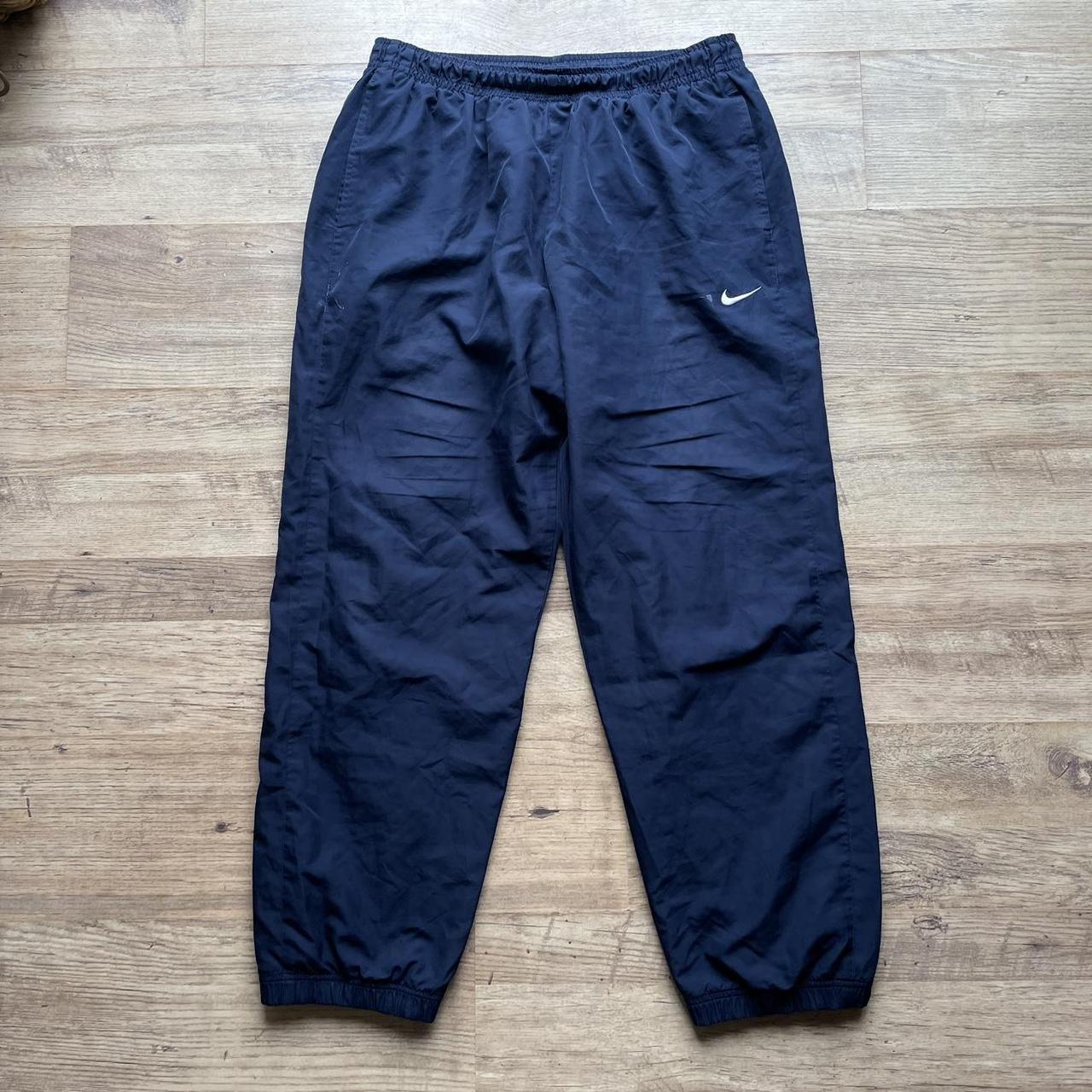 Nike Shell Baggy Track Bottoms in Navy Size XL Good - Depop