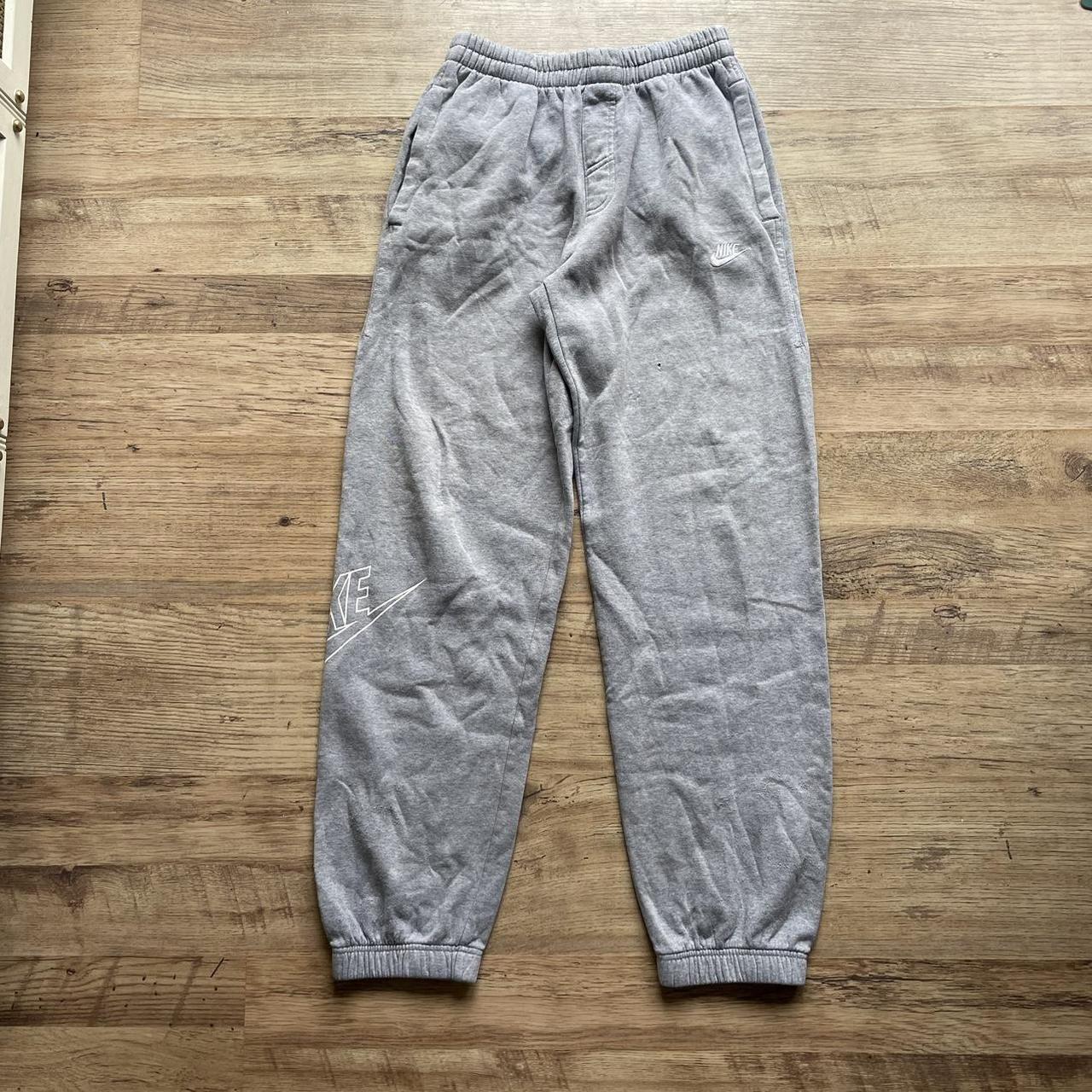 Vintage Baggy Fit Nike Club Joggers in Grey Size... - Depop