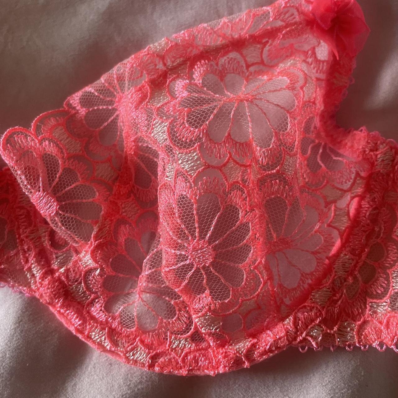 Women's Pink and Orange Bra | Depop