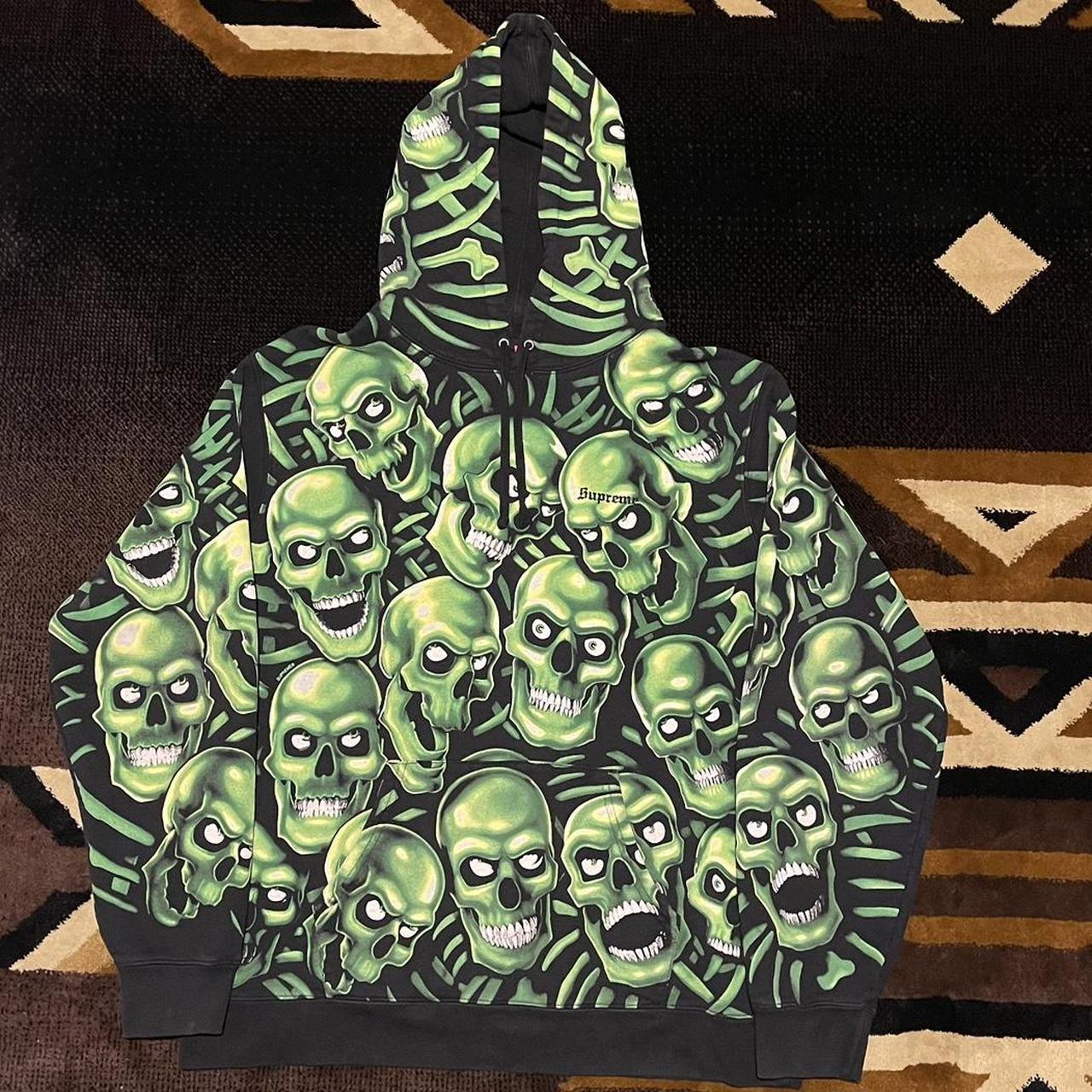 Green skull hot sale hoodie supreme