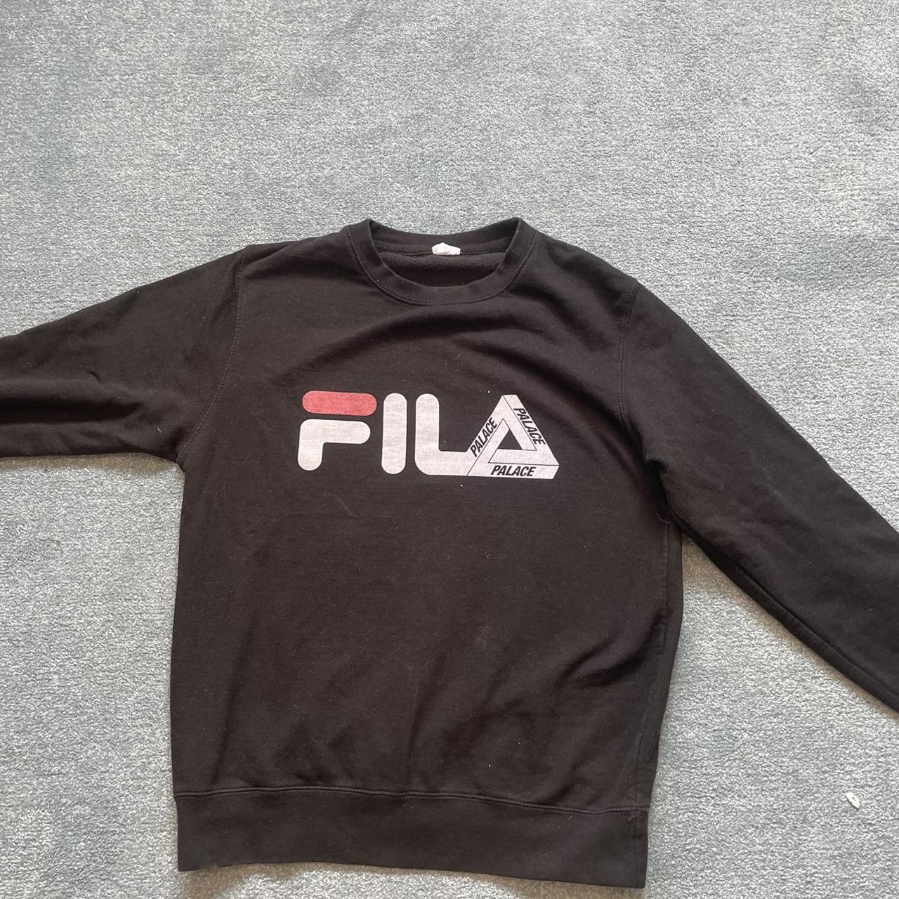 Fila and palace black jumper / sweatshirt Men’s... - Depop
