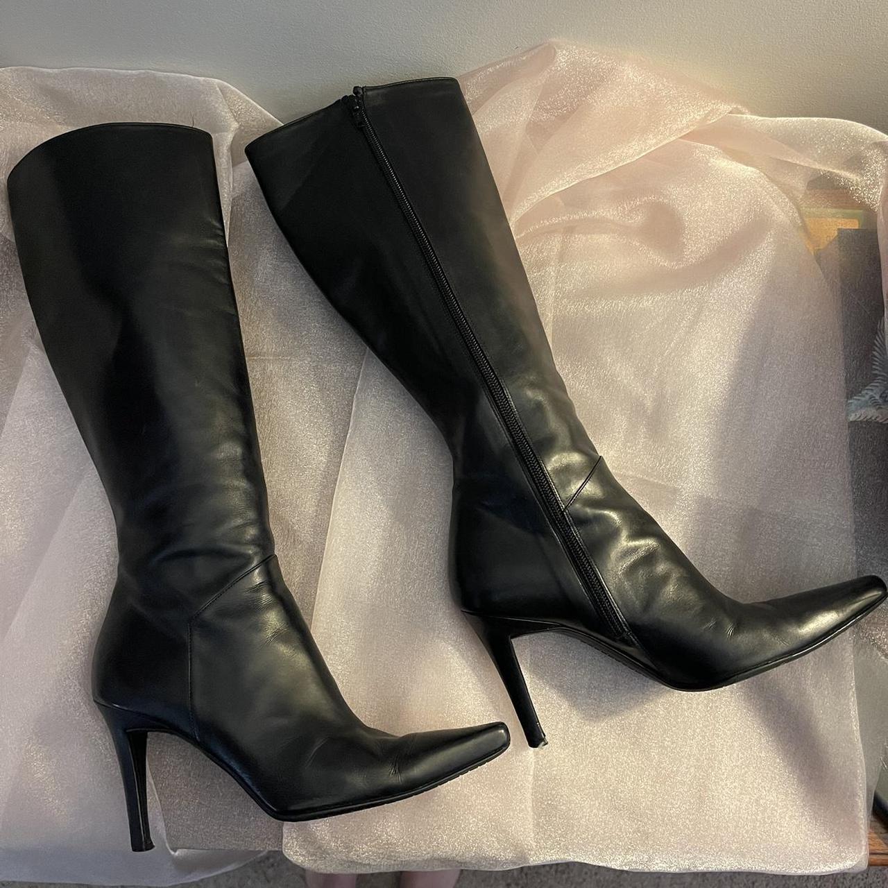 Stuart Weitzman Mid Calf Boots 🖤Leather upper... - Depop