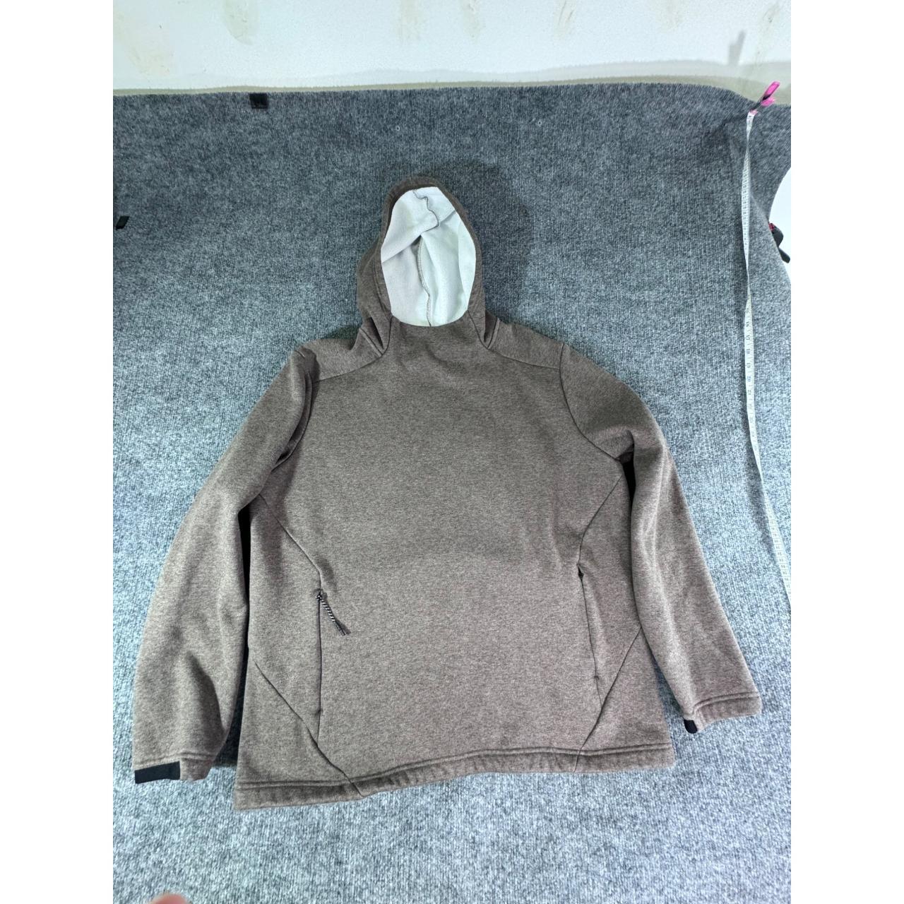 FLX mens XLARGE Pullover Hoodie Brown Fleece Long... Depop
