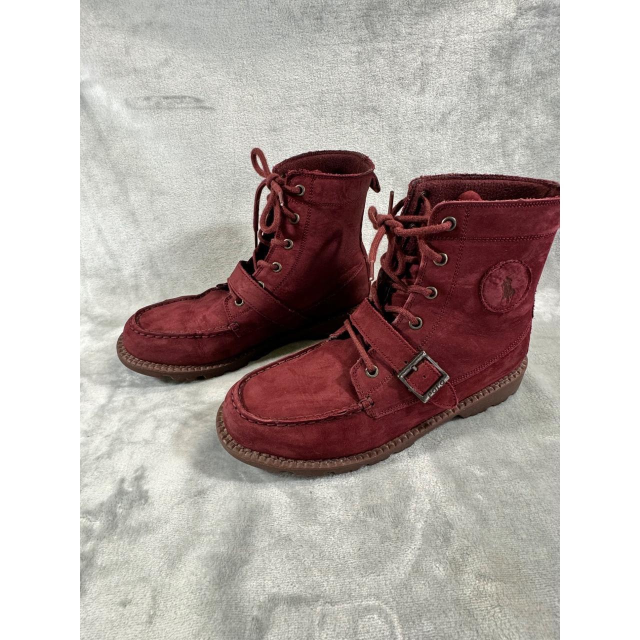 Polo Ralph Lauren boys 7 Burgundy leather ankle