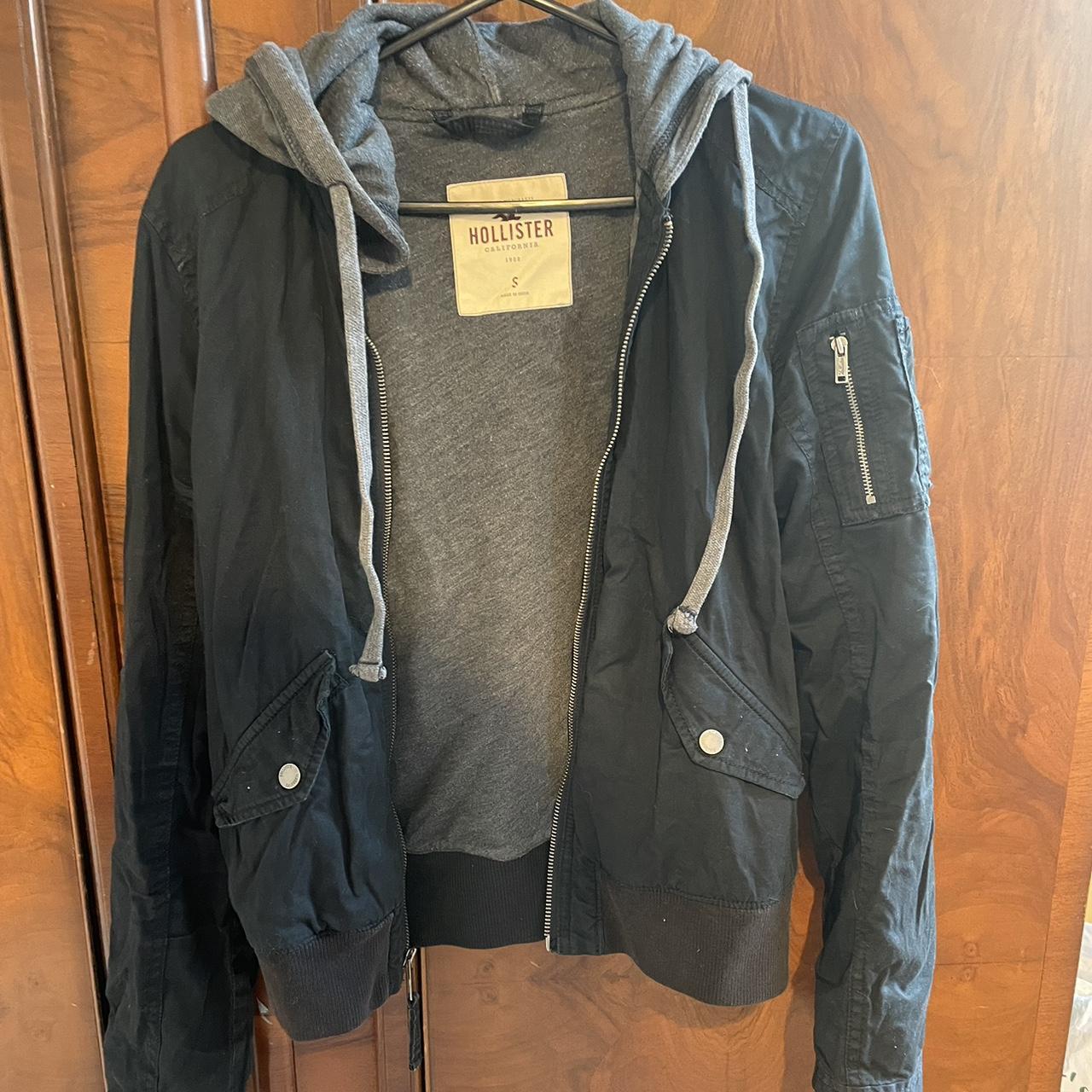 Black and grey Hollister jacket size small. Super... Depop