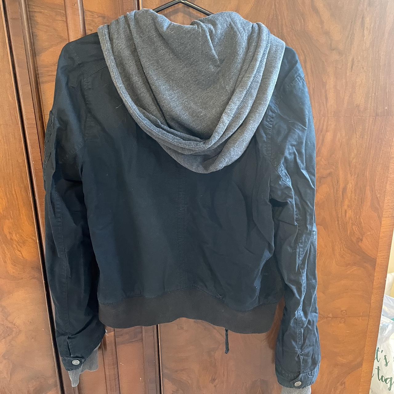 Black and grey Hollister jacket size small. Super... Depop