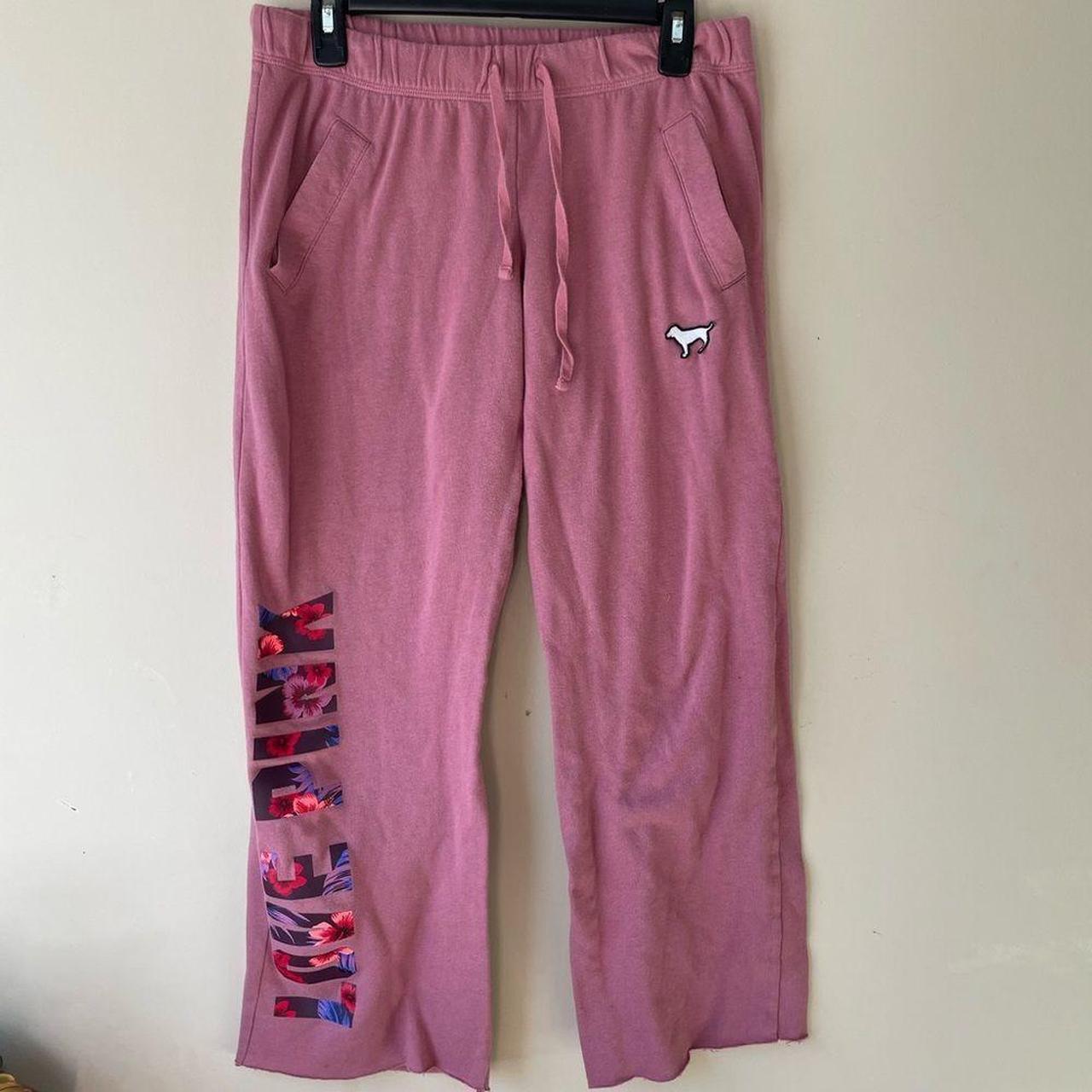 VS PINK hot pink sweat pants. Super super soft and - Depop