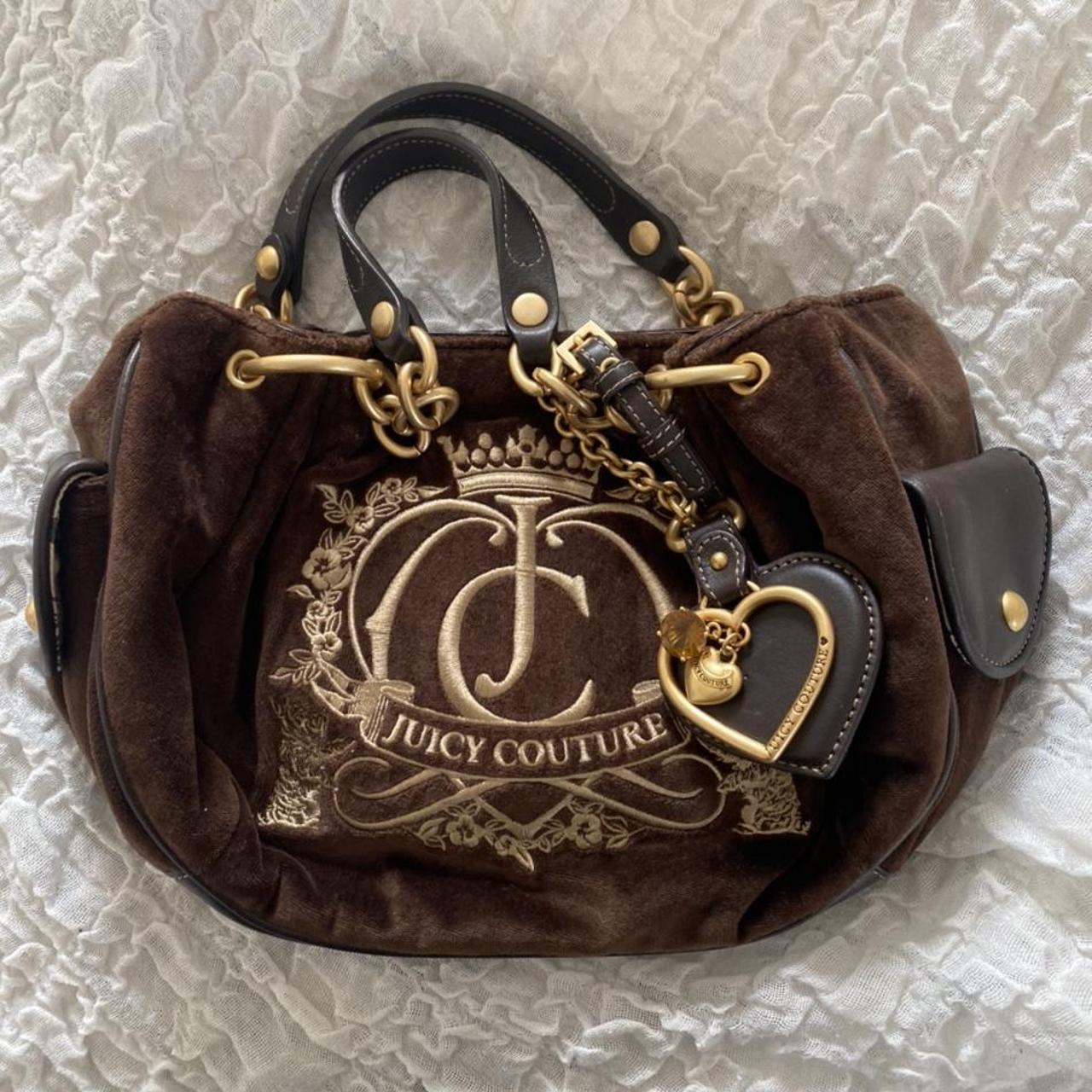 Brown juicy couture velour bag Comes with attachable... - Depop