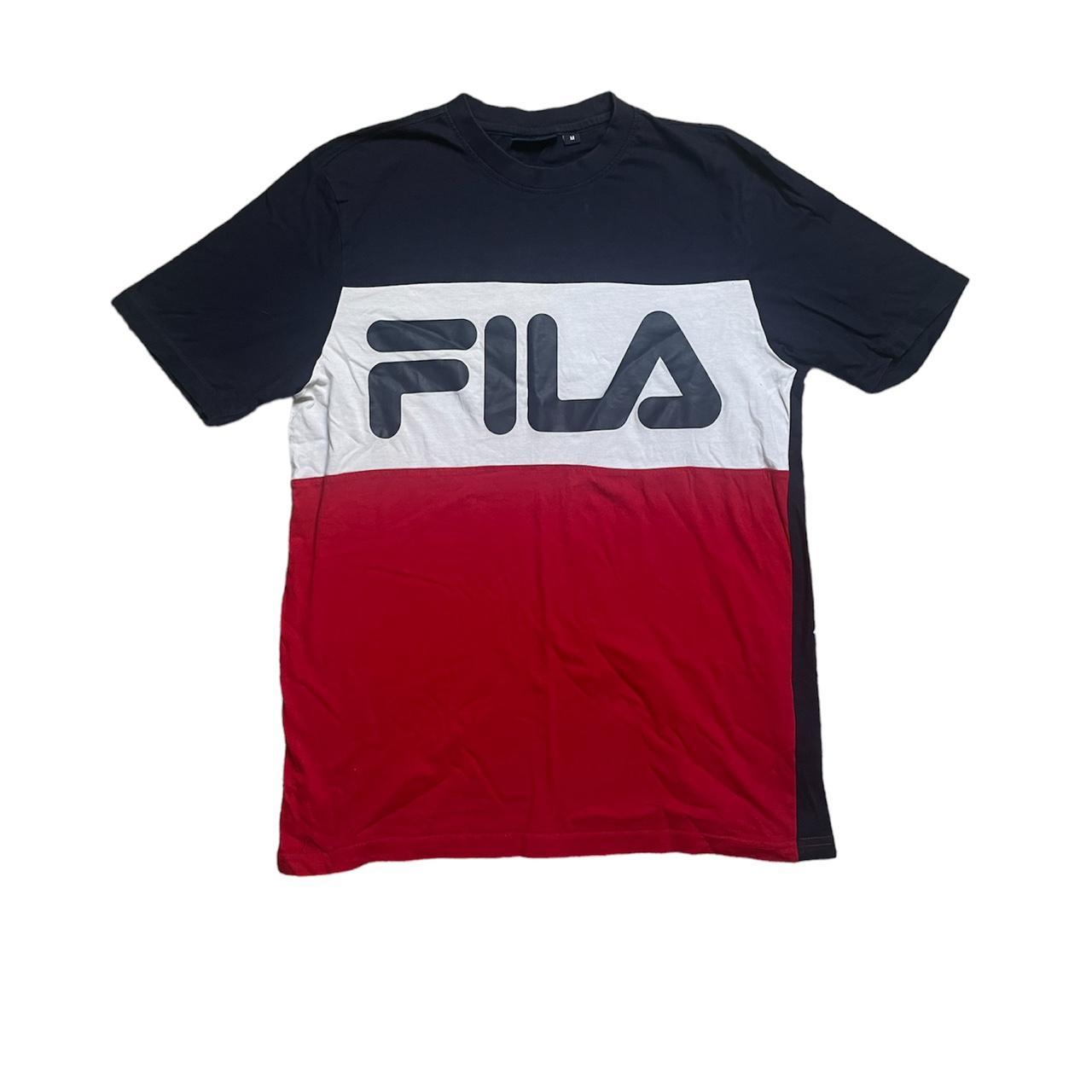 Red and black clearance fila shirt