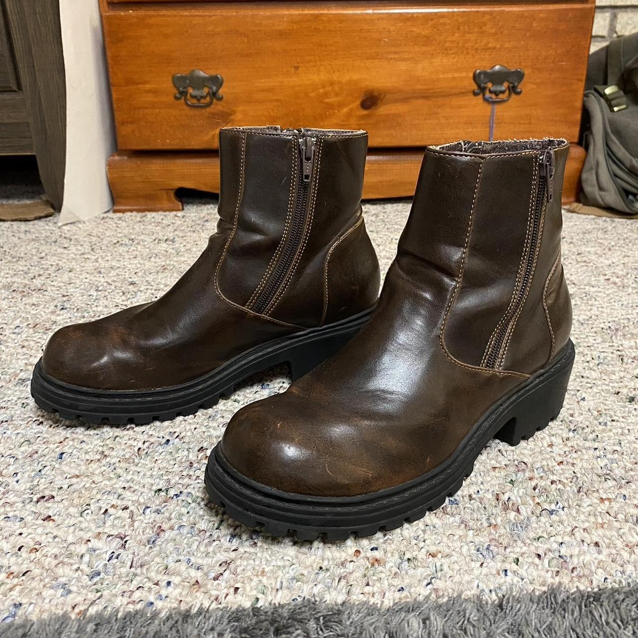 Union Bay Women's Brown and Black Boots | Depop